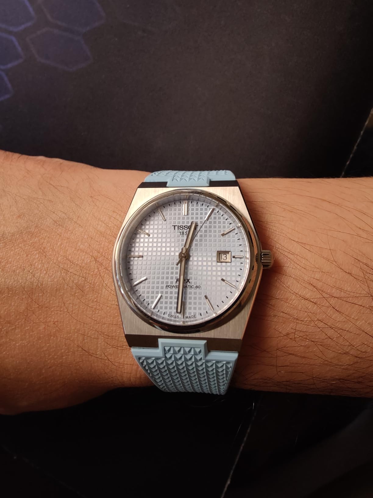 Tissot PRX Powermatic 80 Swiss Automatic Watch, Ice Blue Dial, Stainless Steel (T1374071135100) customer photo 2