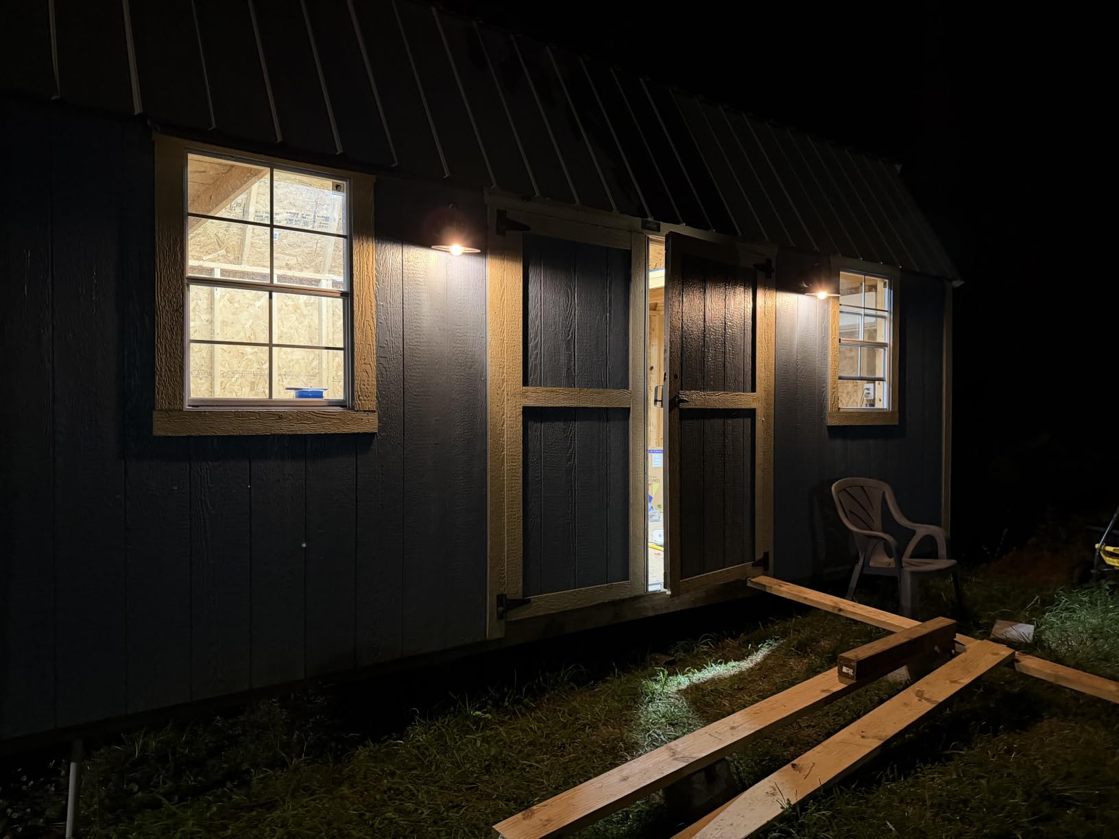 Dusk to Dawn Gooseneck Outdoor Light Fixtures, Farmhouse Barn Lights | Industrial Porch Lights, Black Exterior Wall Sconce for Garage, E26 Anti-Rust for Front Door Entryway, 2 Packs customer photo 1