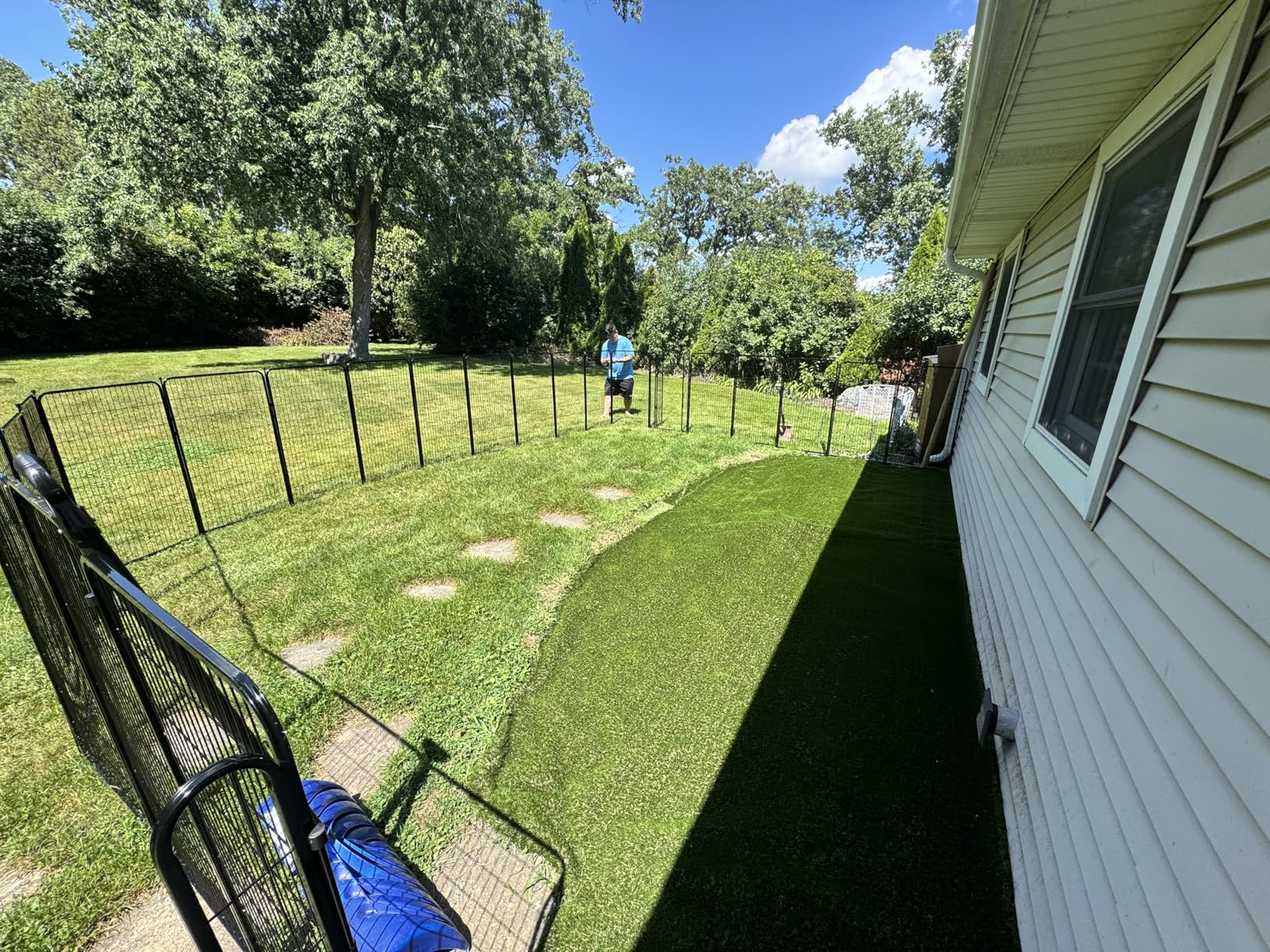 48 in(H) Decorative Garden Fence with Gate,8 Panels Total 17.7 Ft(L) Heavy Duty Iron Animal Barrier Fence for Yard,Suitable for Indoor Pet Or Outdoor Dog Fencing, Garden Border Fence customer photo 1