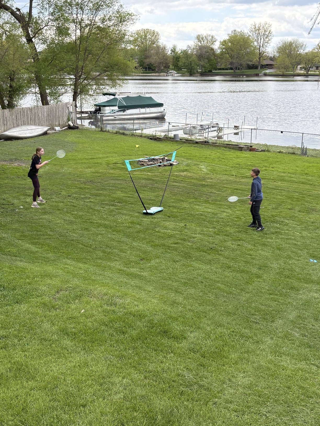 EasyGo Badminton Set with Net, 4 Rackets, 4 Shuttlecocks, Portable Storage Box, for Backyards, Outdoor Games, Yard Games | Badminton Set, Outdoor Games, Yard Games customer photo 2