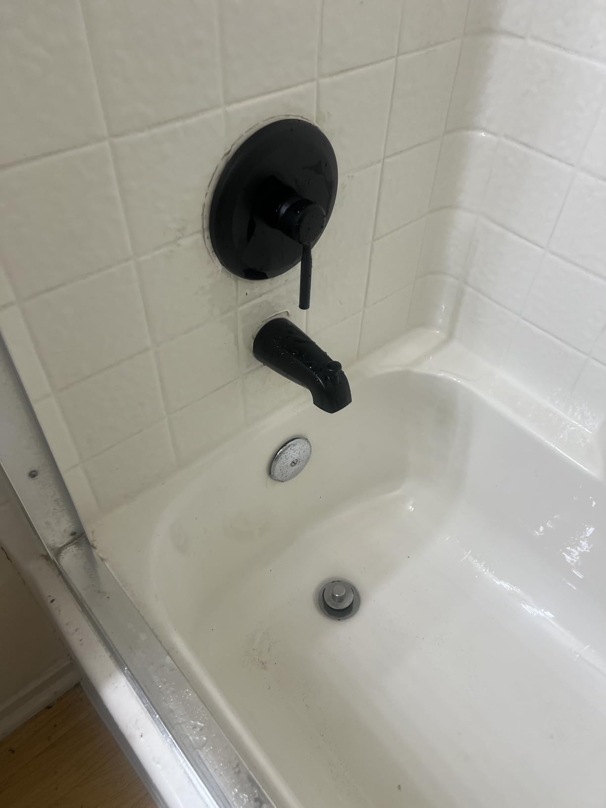 Tub Shower Faucet Set Valve Included with 6-Inch Rain Shower Head and Tub Spout Single-Handle Tub and Shower Trim Kit Matte Black customer photo 2