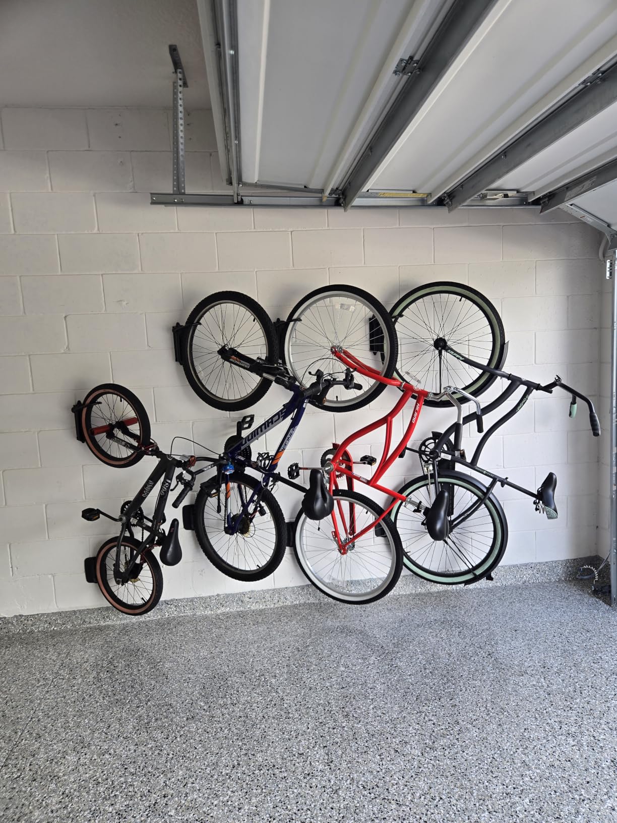 monTEK Swivel Bike Wall Mount, Bike Hangers for Garage, Space-Saving Vertical Bike Rack, Sturdy Bike Storage Rack Holds Up to 66lbs, Easy to Install, 2 Pack customer photo 1