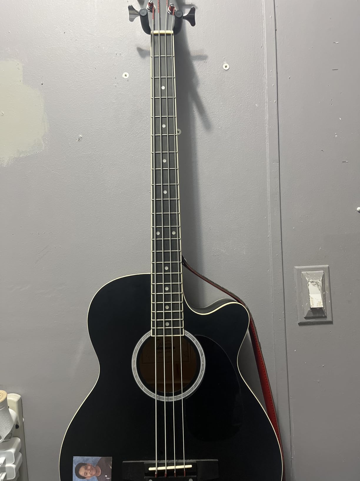GLARRY Full Size Acoustic Electric Bass Guitar Beginner Kit w/ 15W Amp, Cutaway 4 Strings Electric Acoustic Bass Guitar w/Inbuilt Tuner, Bag, Strap, Picks, Strings, Bass Guitarra,Matte Black customer photo 1