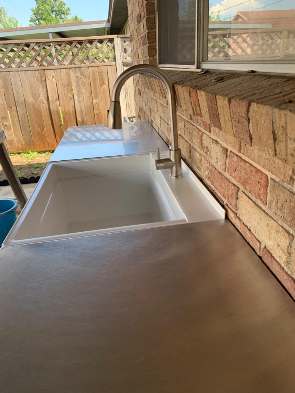 UTILITYSINKS Utility Sink - Freestanding White - 30 in x 24 in | Plastic Construction, 35 in Height, Stainless Steel Pull Down Faucet, Quick Connect Grid Drain, Under Basin Shelf customer photo 2