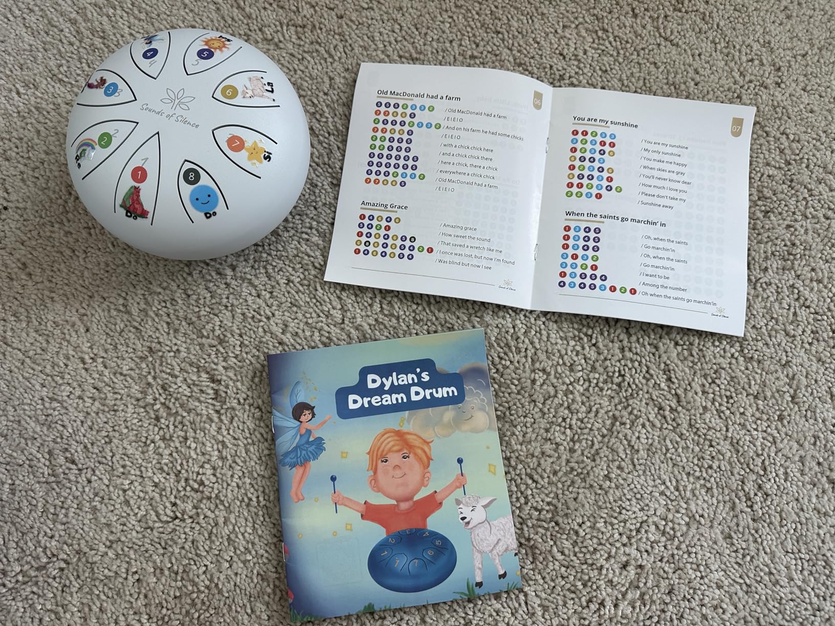 Sounds Of Silence Steel Tongue Drum - Bedtime Story and Drum - Dylan's Dream Drum Musical Gift for Children - Tongue Drum for Kids - Calming Drum, DDD-01 customer photo 2