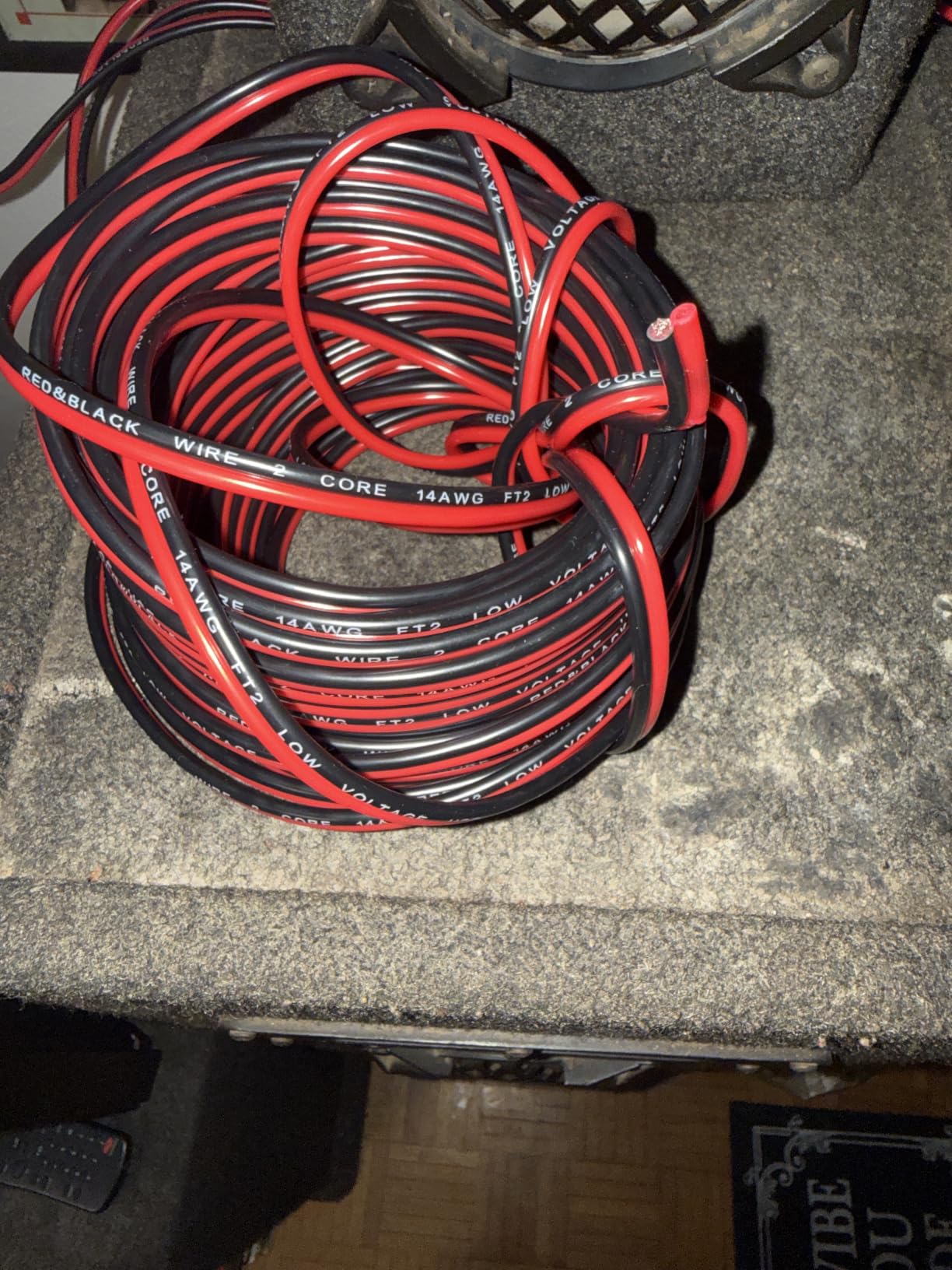 Energeaster 14 Gauge Wire 100FT, 14AWG Automotive Wire Electrical Wire | 2 Conductors Red Black Cable, Low Voltage Copper Clad Aluminum Extension Cord customer photo 1