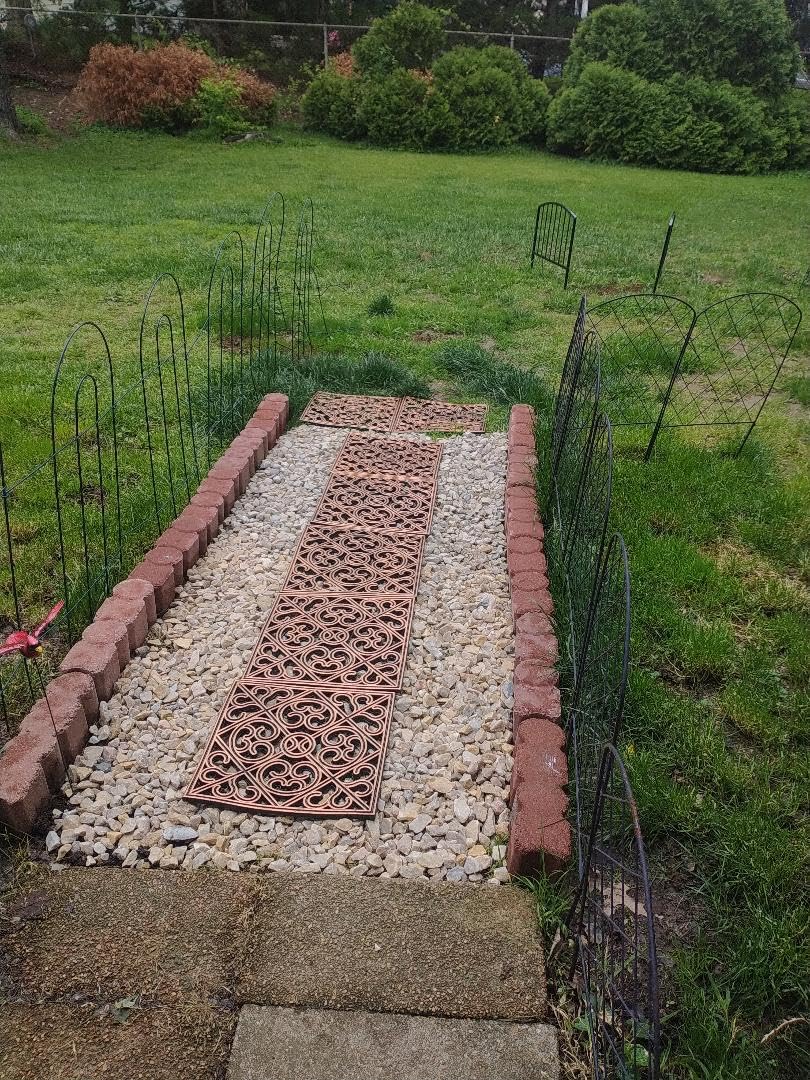 Pangda 8 Pcs Rubber Stepping Stones Outdoor Garden Walkway, 12 x 12 Inch Heavy Duty Pathway Pavers Retro Decorative Stepping Stones for Outside Landscaping Yard Lawn Path (Cross Square, Copper) customer photo 1