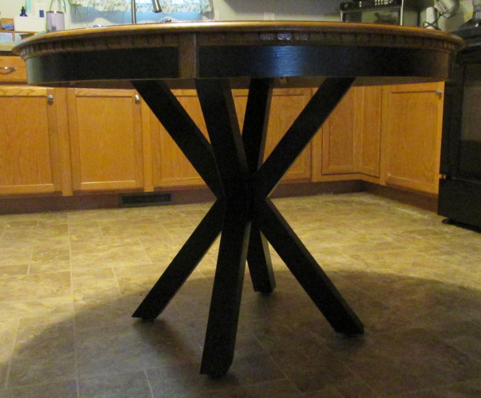 Table Base 28 Inch, Heavy Duty Pedestal Metal Dining Table Base for Glass, Marble, and Wood Tops, Furniture Legs for Home, Kitchen, Office(Black) customer photo 1