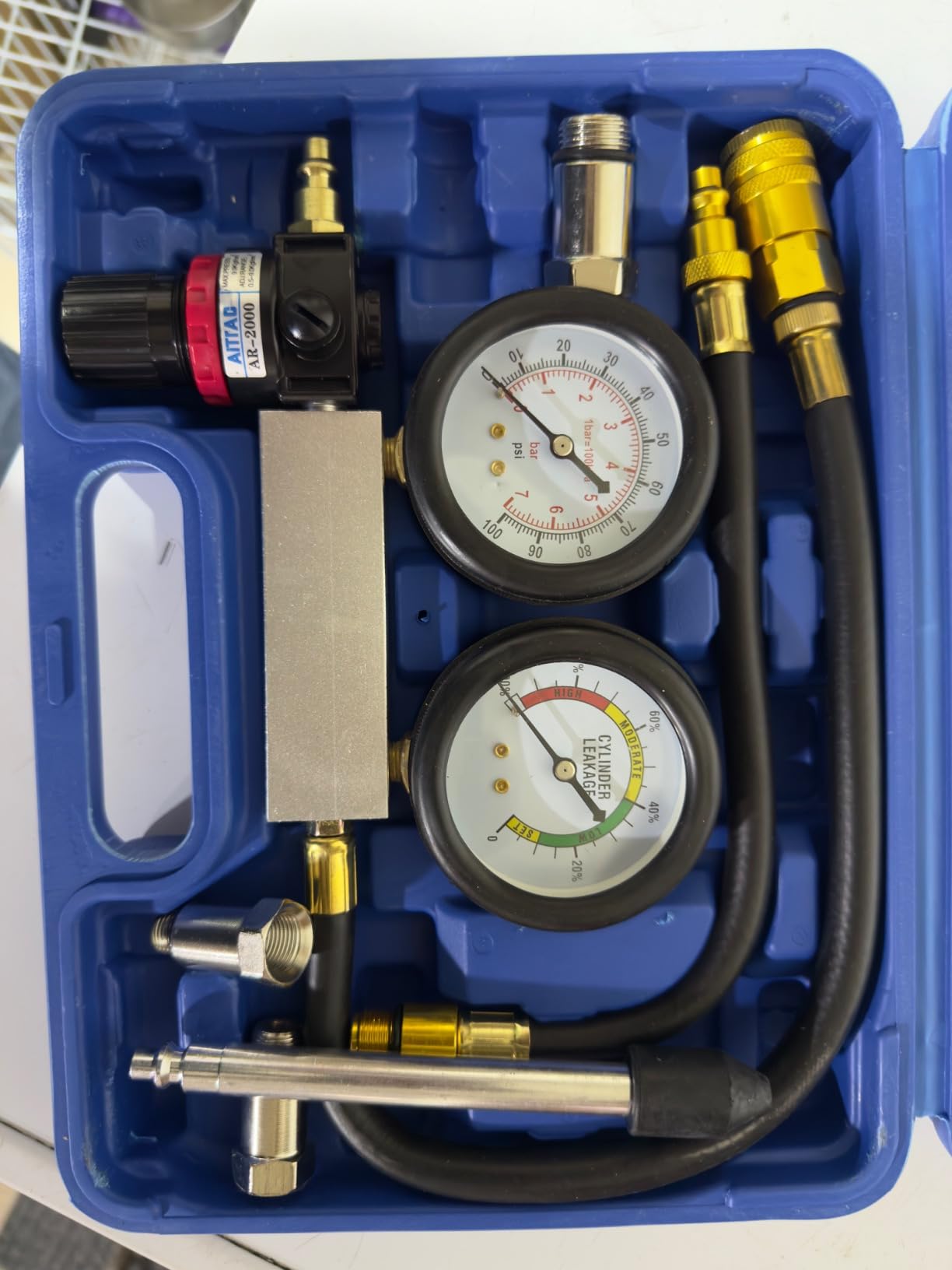 altivox Multi-Function Cylinder Leak Down Tester Automotive Kit Gasoline Engine Compression Tester Dual Gauge Leakdown Detector Tool Set for Pressure Check & Leakage Rate Test with Extension Rod customer photo 1