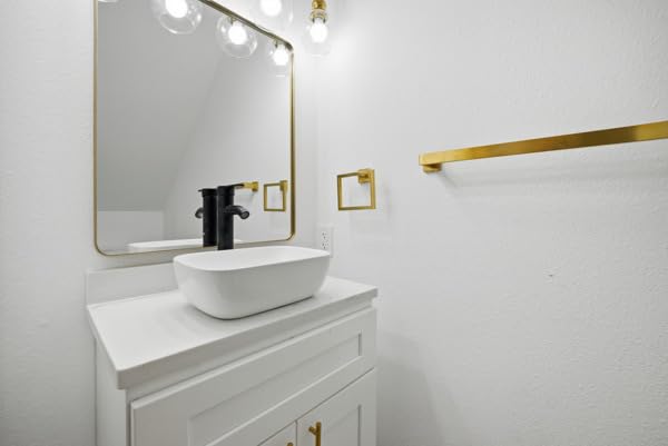 J-FAMILY 14.5'' x 10'' Modern Bathroom Small Vessel Sink Above Counter White Porcelain Ceramic Sink Black Trim Decoration Small Vanity Sink Lavatory Wash Basin customer photo 1