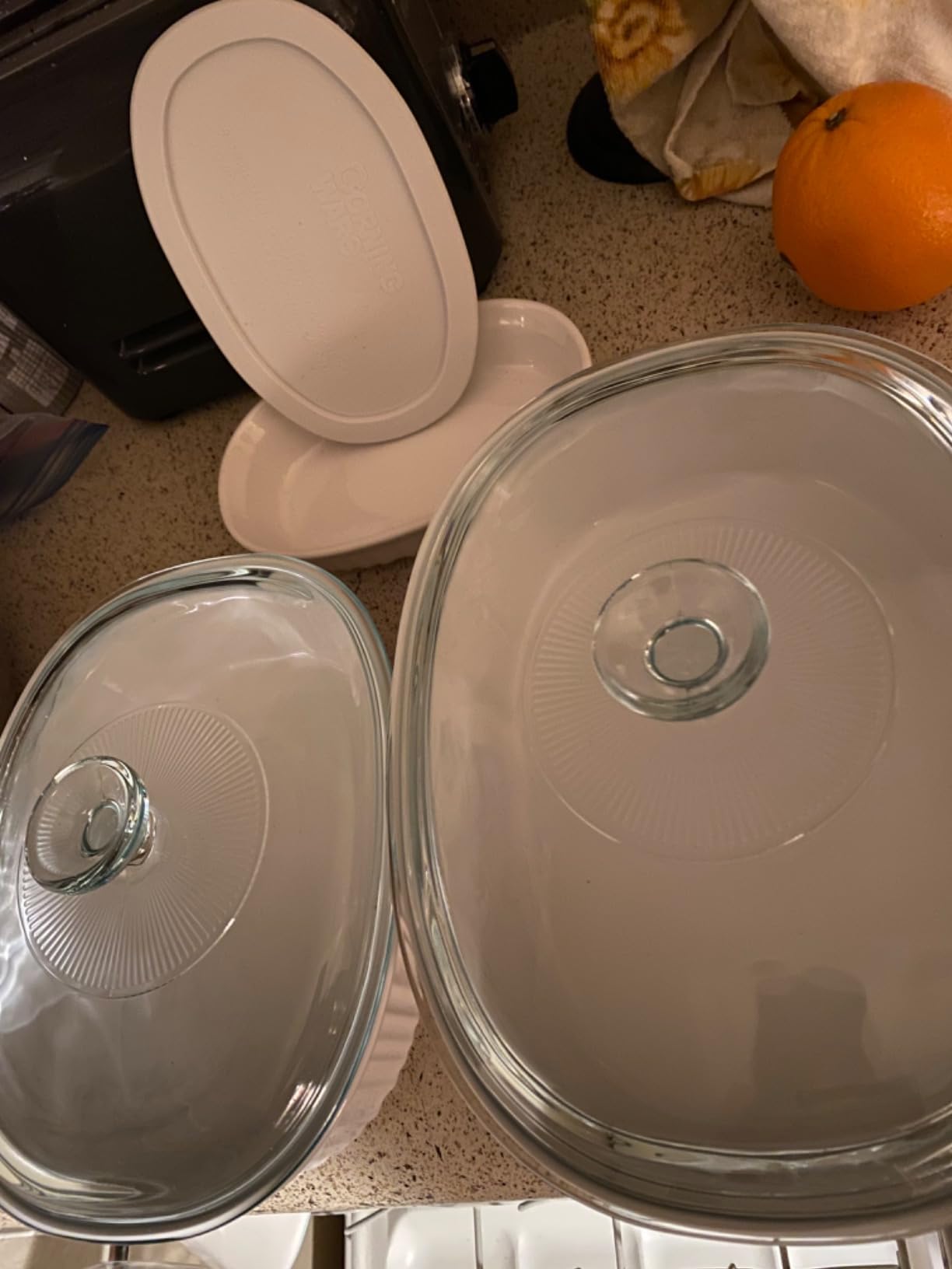 CorningWare Ceramic Bakeware Set with Lids Chip and Crack Resistant Stoneware Baking Dish, Microwave, Dishwasher, Oven, Freezer and Fridge Safe, 6-Piece French Cabernet customer photo 2