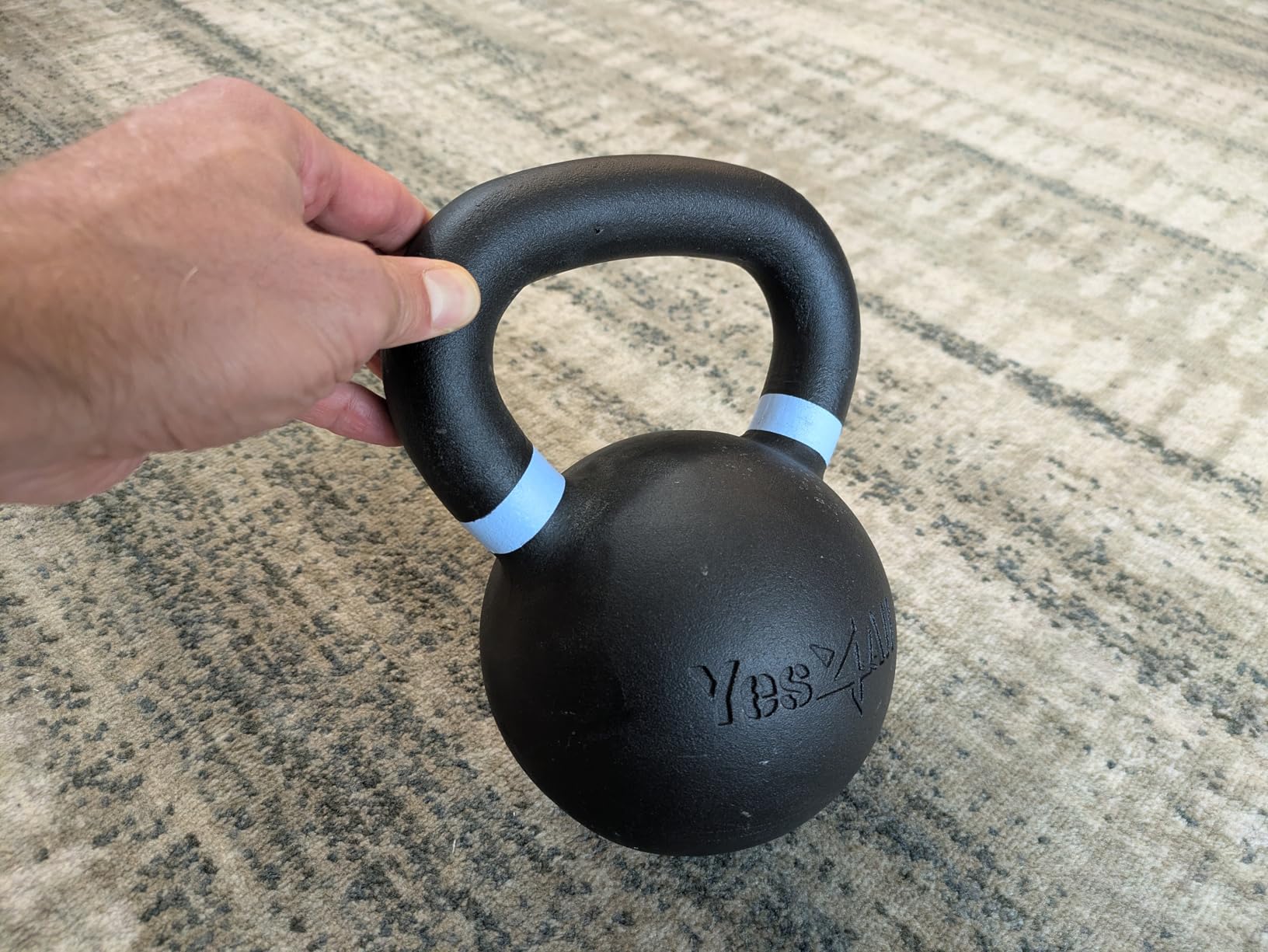 Yes4All Powder Coated Kettlebell, Cast Iron Core Kettlebells with Non-Slip Handle & Flat Bottom for Conditioning, Heavy Duty for Strength Training customer photo 2