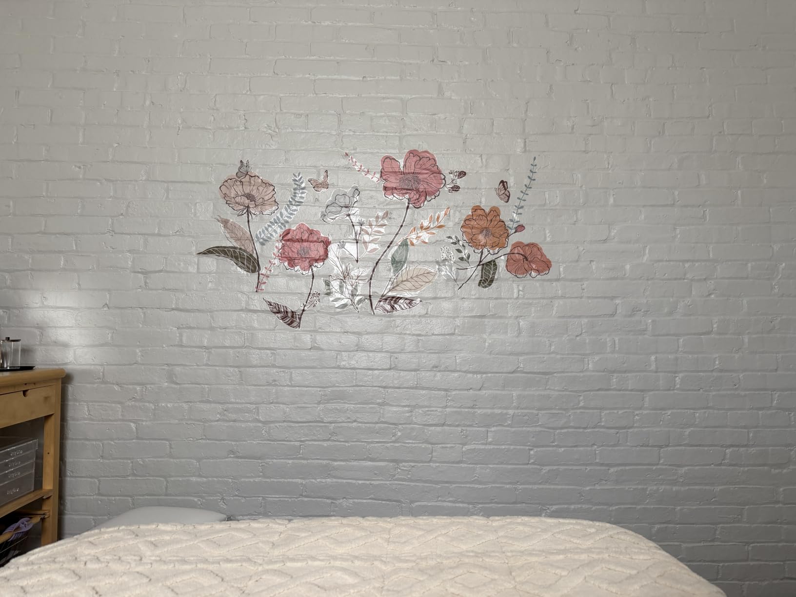 wondever Boho Flower Wall Stickers Wildflower Floral Grass Peel and Stick Wall Art Decals for Living Room Bedroom TV Wall customer photo 2