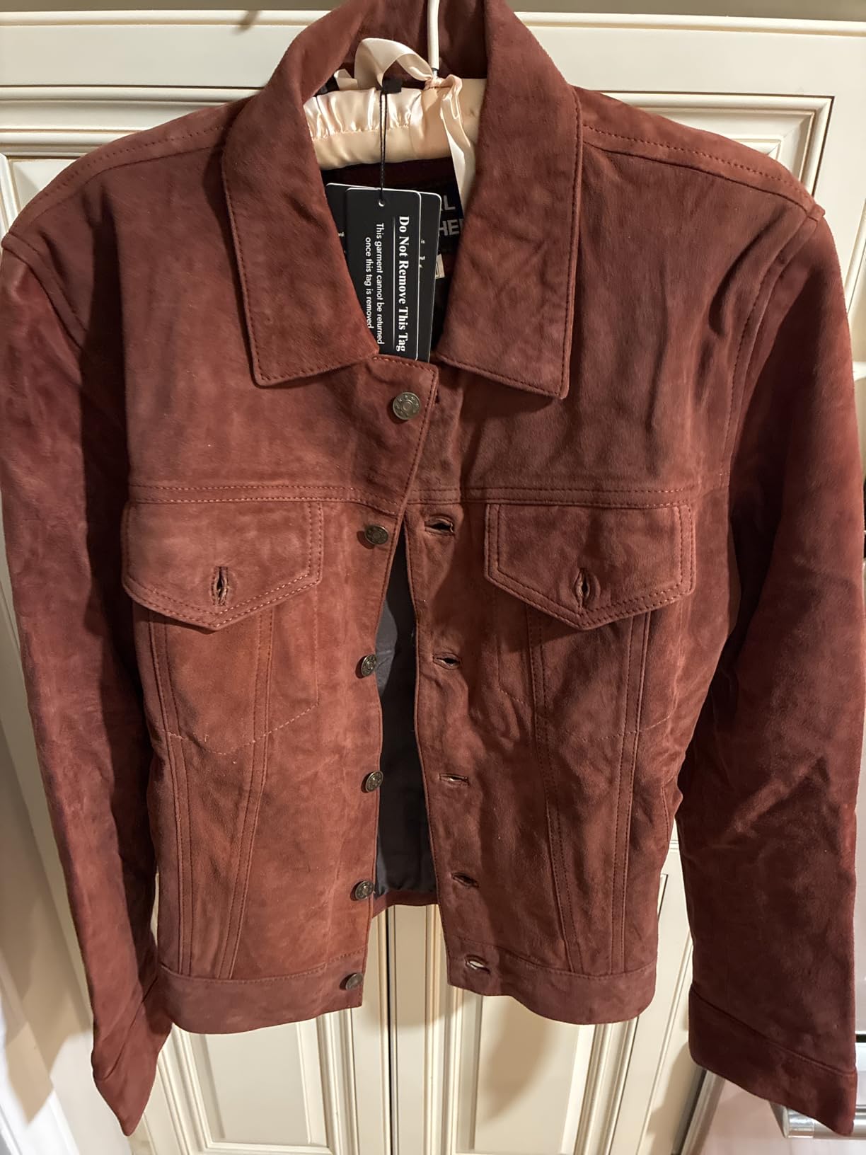 Mens Trucker Suede Leather Jacket - Western Style Cowboy Jacket Collection customer photo 2