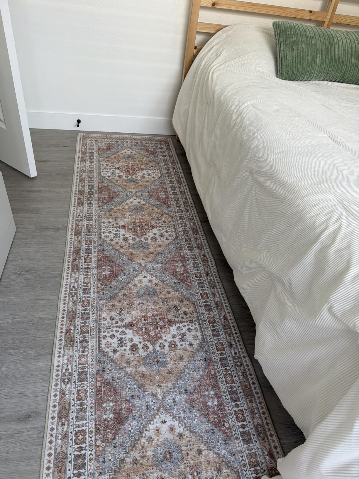 Runner Rug 2x8 Runners for Hallways Non Slip Washable, Vintage Hallway Runner Rugs for Living Room, Low Pile Soft Hallway Rug for Kitchen Bedroom Laundry Room Rug (Orange, 2'x8') customer photo 1