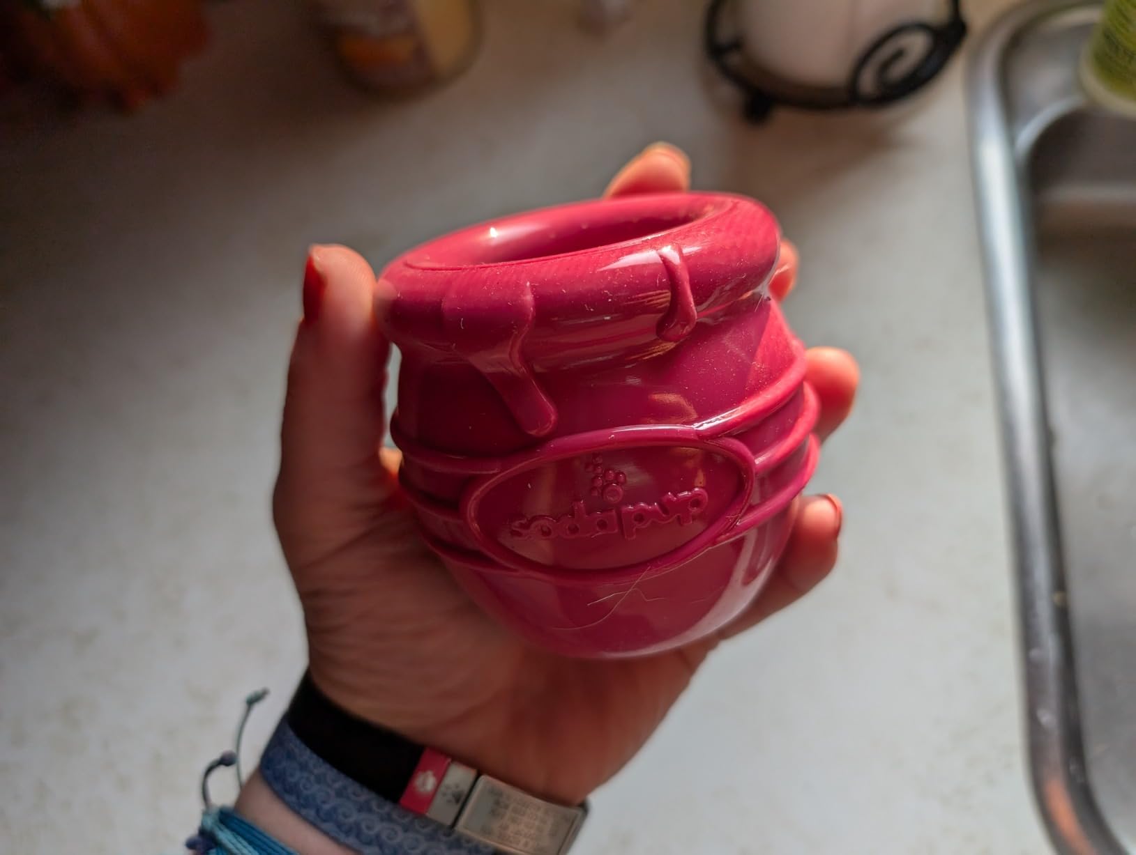 SodaPup Honey Pot - Durable Dog Treat Dispenser & Enrichment Toy Made in USA from Non-Toxic, Pet Safe, Food Safe Natural Rubber Material customer photo 2