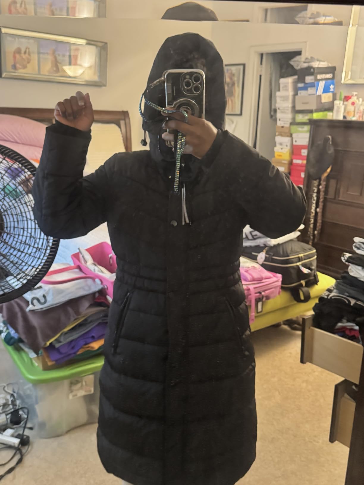 Women's Winter Coats, Thickened Warm Insulated Vegan Down Long Parka Jacket with Hood customer photo 1