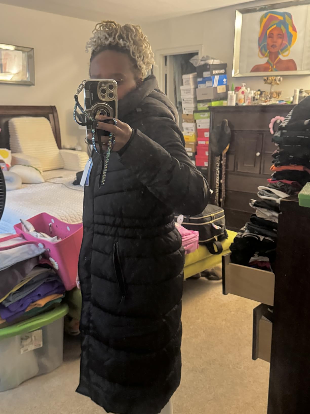 Women's Winter Coats, Thickened Warm Insulated Vegan Down Long Parka Jacket with Hood customer photo 2