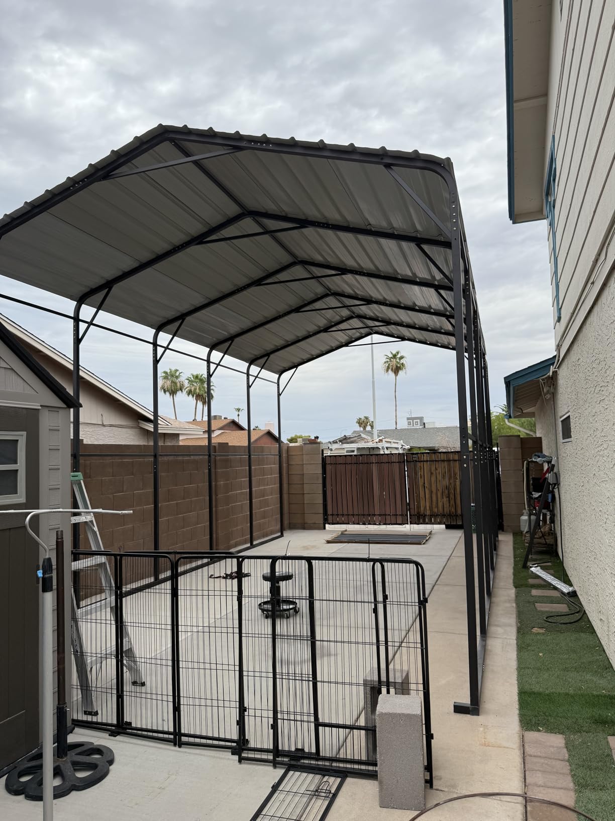 GREEN PARTY 10x20 ft Metal Carport Heavy Duty Frame Canopy Garage Shelter | Galvanized Steel Roof, Reinforced Frame Car Ports, UV&Wind Resistant, Outdoor All-Weather Use, for Car, Trucks, SUV and Boats customer photo 1