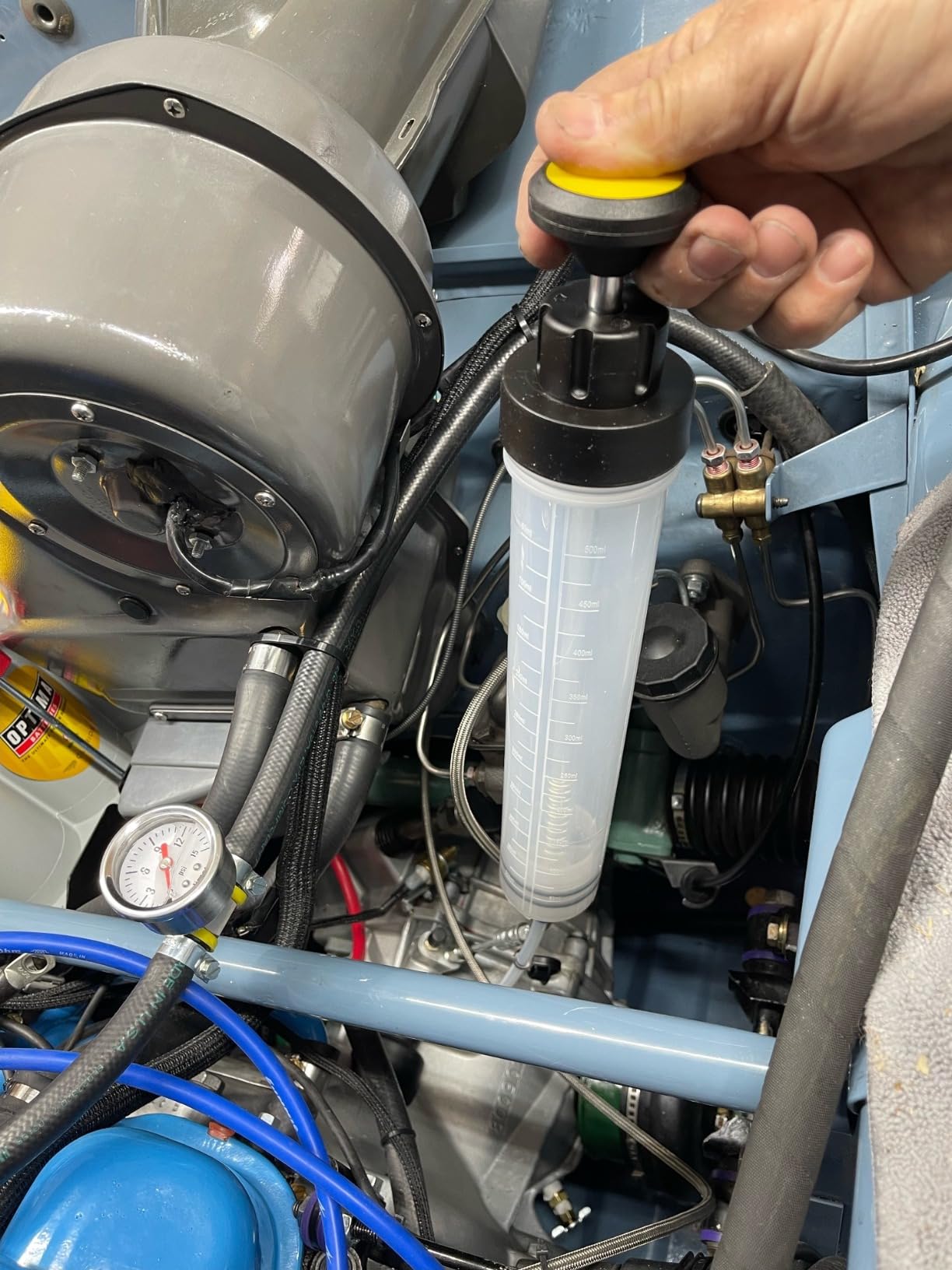 ExtreSpo 500CC Fluid Extractor, Fluid Syringe Pump, Oil Extractor for Cars Ships Engines Lawn Mowers Fluid Extraction and Filling, with 2 Transparent Hose customer photo 1