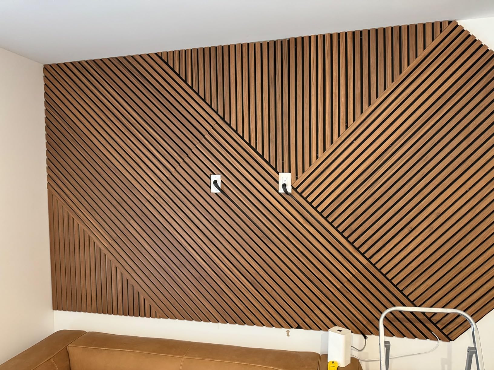 Art3d 4 Pack 47.2 x 23.6in. Wood Slat Acoustic Panels for Wall and Ceiling - 3D Fluted Sound Absorbing Panel with Wood Finish - Dark Walnut customer photo 1