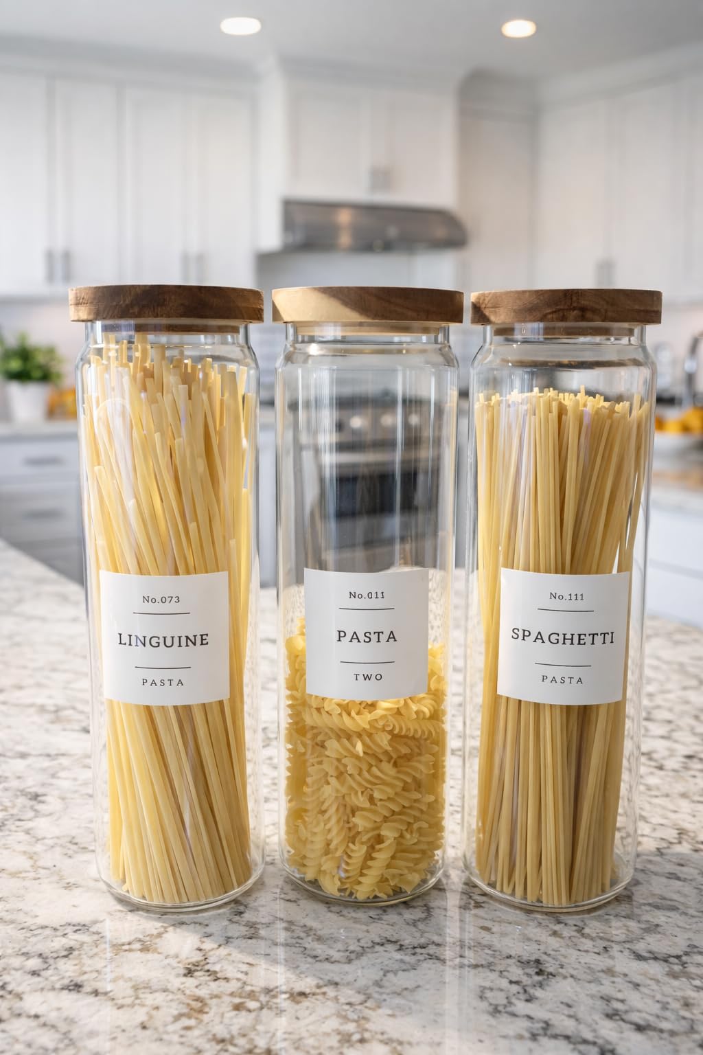 6 Set Glass Pantry Storage Jars with Acacia Airtight Lid - 23oz Thicken Glass Kitchen Canisters with 132 Pantry Labels - Clear Glass Food Storage Containers with Wood Lid for Tea,Sugar,Cookie,Coffee customer photo 1