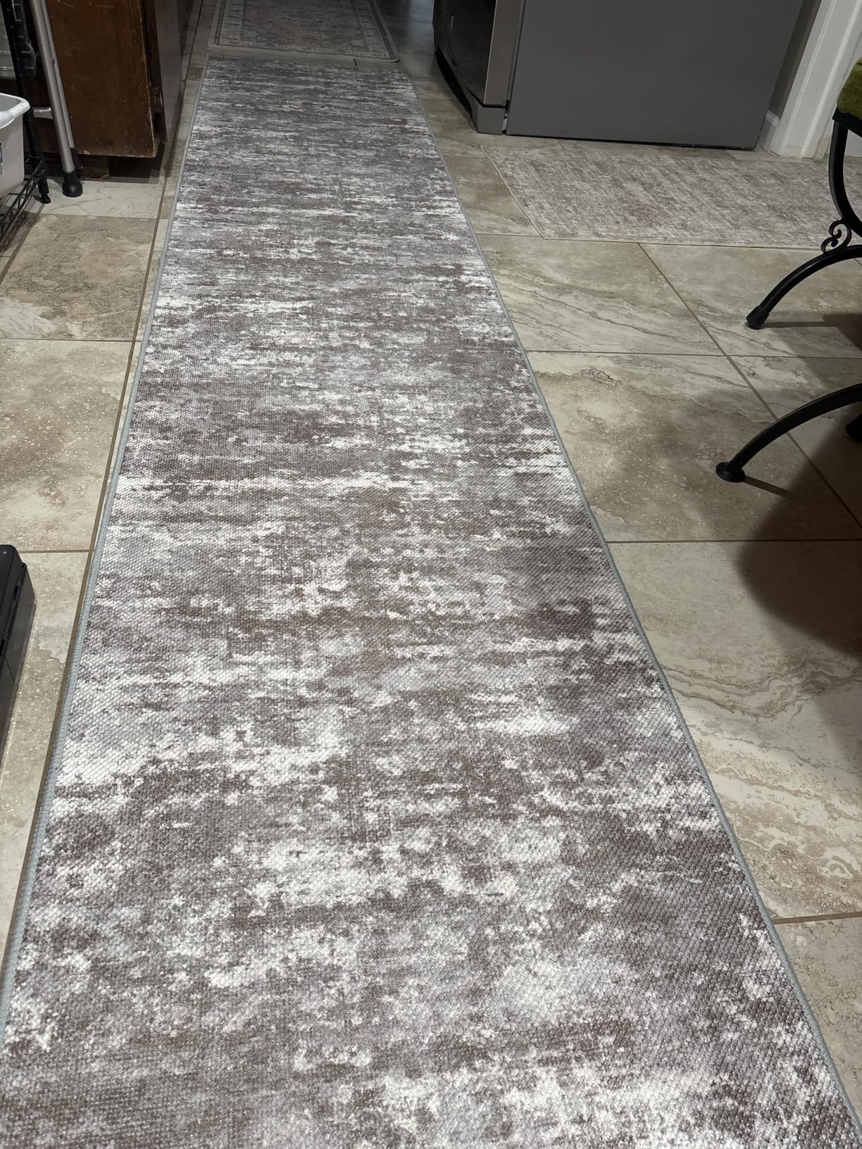 Hallway Runner Rug 2x10 Textured Non Slip Carpet Runner, Abstract Brown | Washable Runner Rug with Silicone Backing for Dogs; Stain-Resistant Modern Runner for High-Traffic Indoor Hallways & Entryway customer photo 1