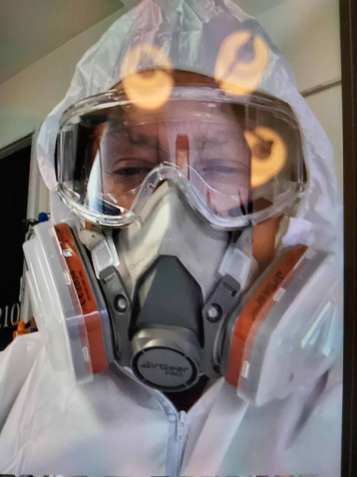 Hazmat Suit Disposable Coverall | Heavy Duty Full Body Paint Coverall & Suit in 7 Sizes - Large, White, 1 customer photo 2