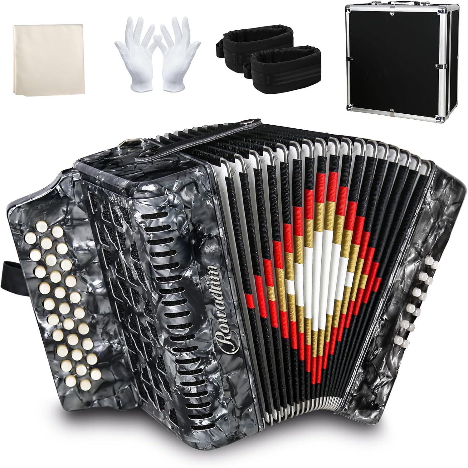 Accordions 31 Key 12 Bass Diatonic F/B/E Accordion Carry Kit (Gray) customer photo 1