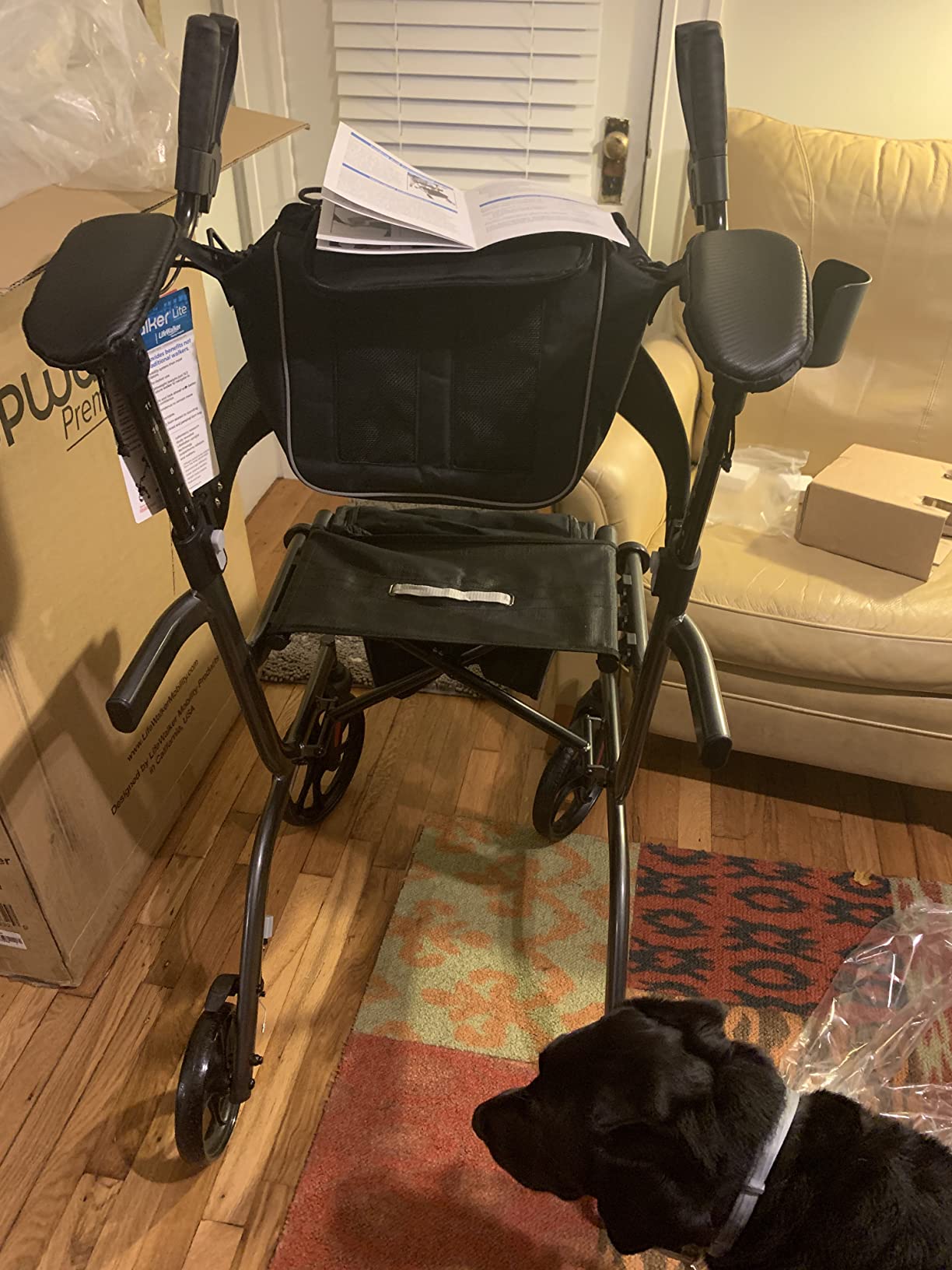Journey UPWalker Premium Lite, Upright Walker for Seniors with Seat and 10