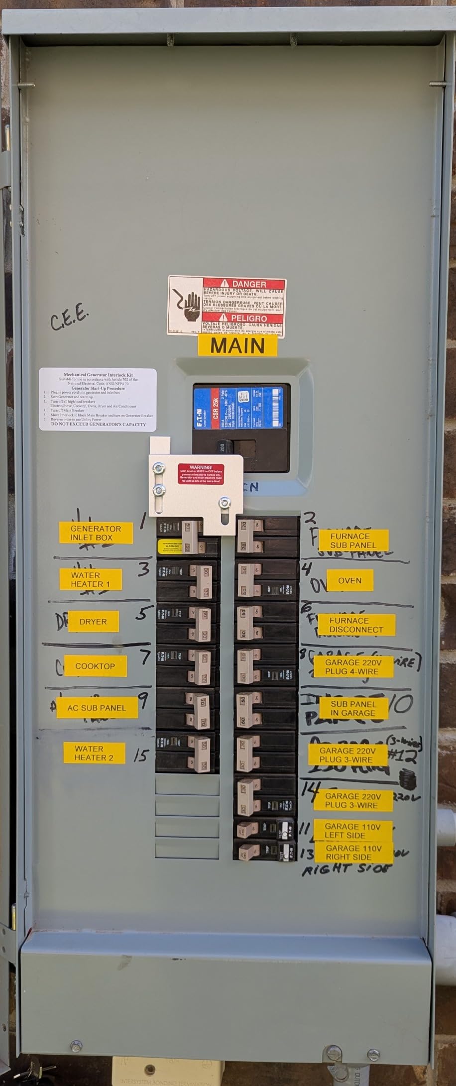 Generator Interlock Kit fit for Eaton Cutler Hammer CH Series 150 & 200 Amp | Generator Horizontal Electrical Interlock Kit,1 1/2 in Spacing Between Main Branch Breaker customer photo 2