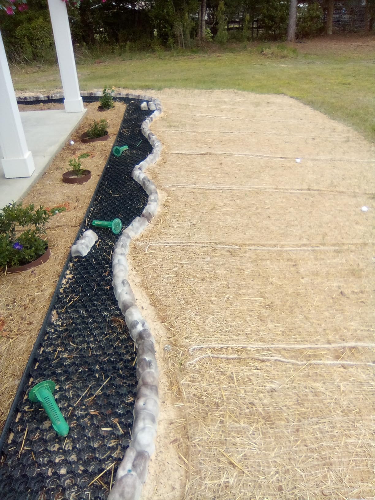 Farm Plastic Supply - 100% Biodegradable Erosion Control Blanket - Straw/Coconut Straw Garden and Landscape Cover, Straw Blanket, Erosion Control (3' x 112.5') customer photo 1