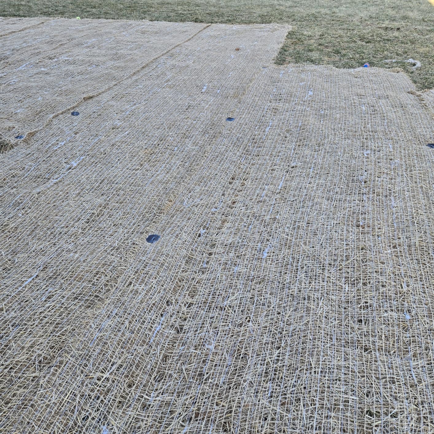 Farm Plastic Supply - 100% Biodegradable Erosion Control Blanket - Straw/Coconut Straw Garden and Landscape Cover, Straw Blanket, Erosion Control (3' x 112.5') customer photo 2