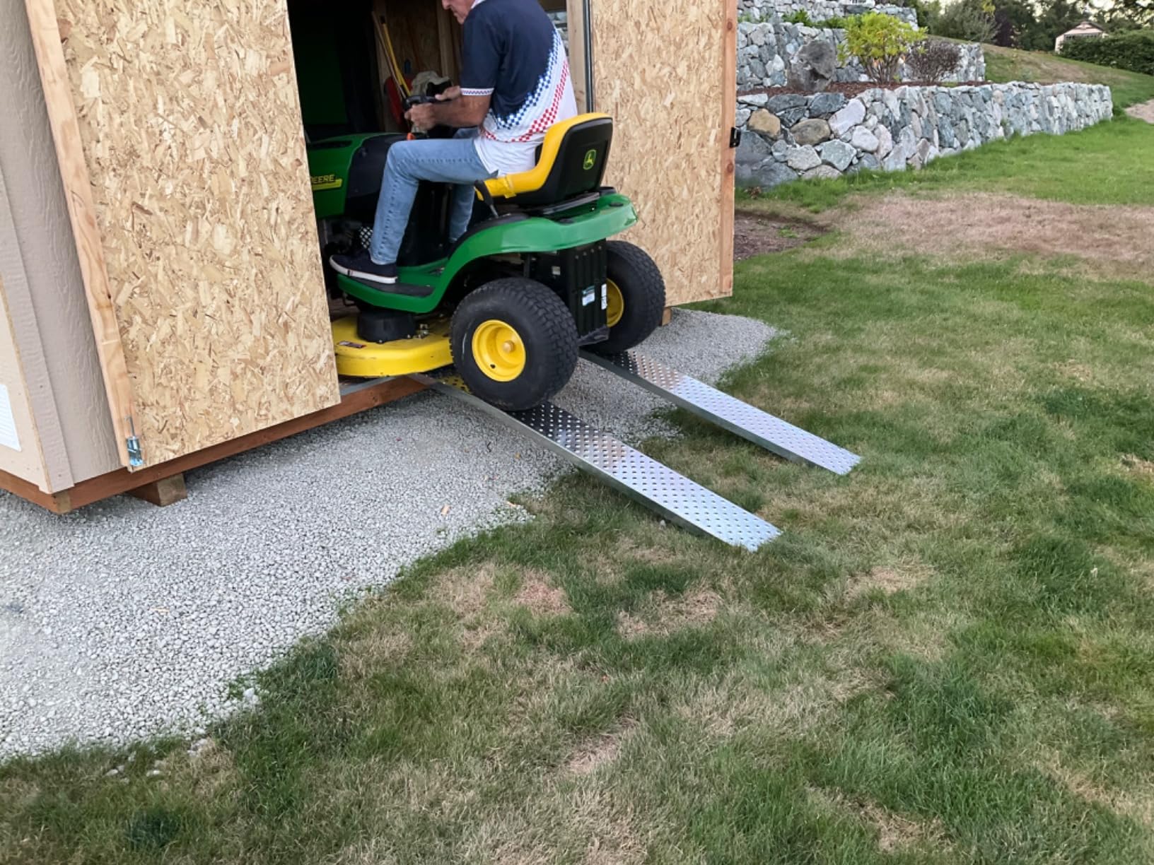 Loading Ramps - Set of Two 77-Inch Folding Ramps for ATVs, Motorcycles, Mowers, Carts, and More - 2200lb Combined Capacity Car Ramp Set by Stalwart customer photo 2