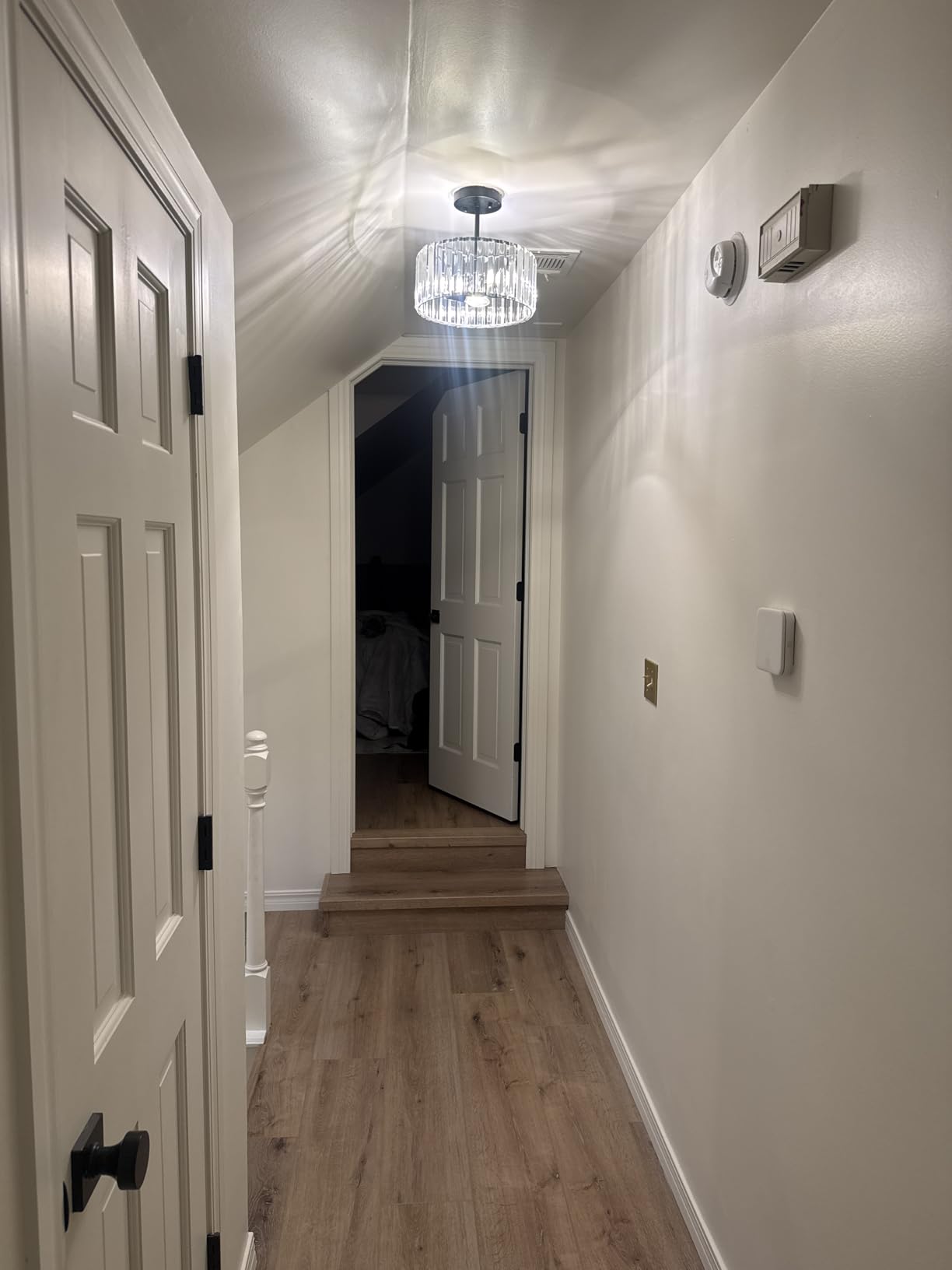 Crystal Ceiling Light Fixture, Modern Semi Flush Mount Ceiling Light, Gold Hallway Lighting Fixtures Chandelier for Kitchen, Close To Ceiling Light Fixtures for Entryway Bedroom, 1-Light, 11Inch customer photo 1
