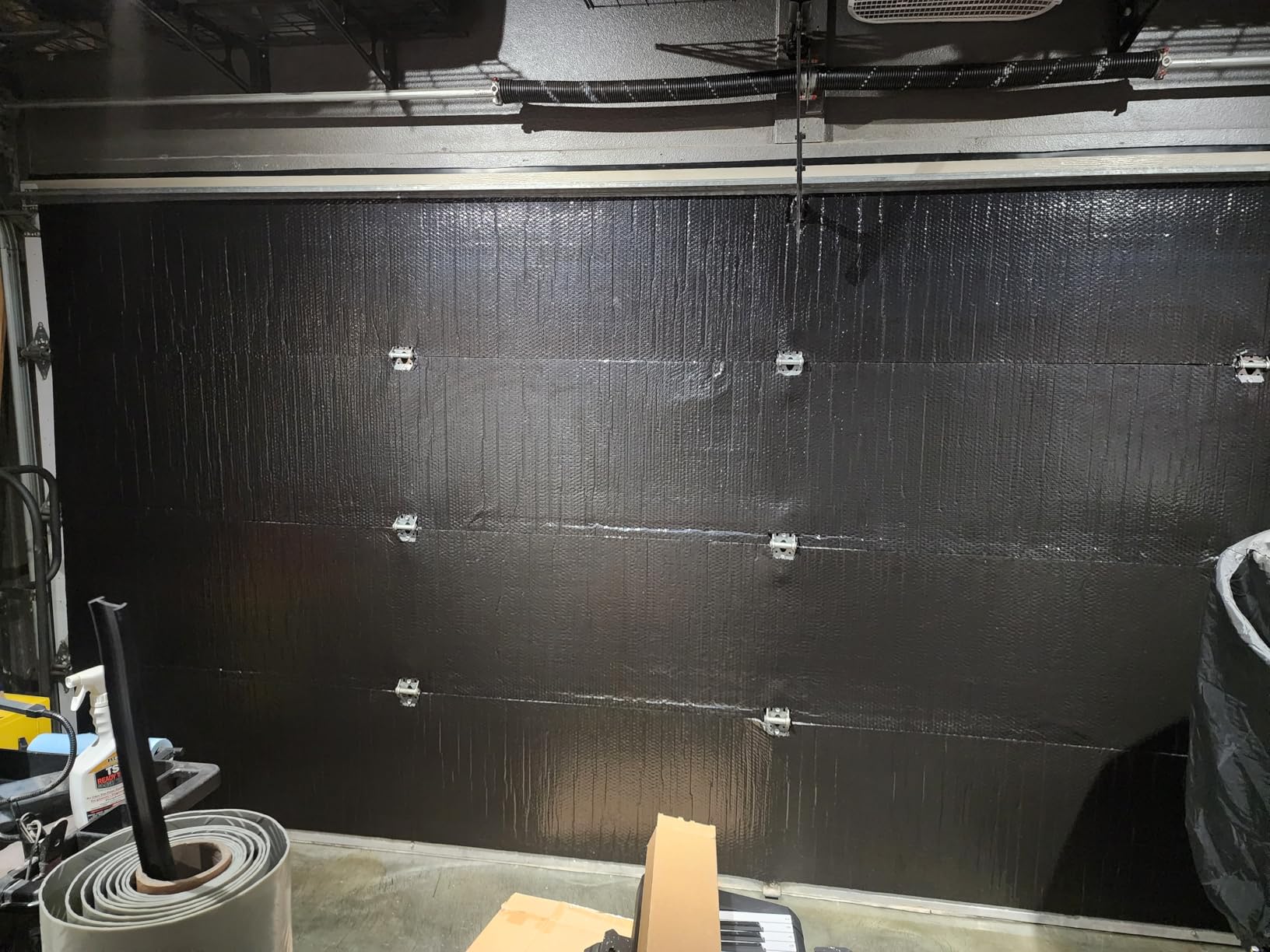 Garage Door Insulation Kit Black Reflective Foam Thermal Barrier 16x7 16x8 (4 Row) Double Car Garage Energy Saving by COLL7AWS customer photo 1