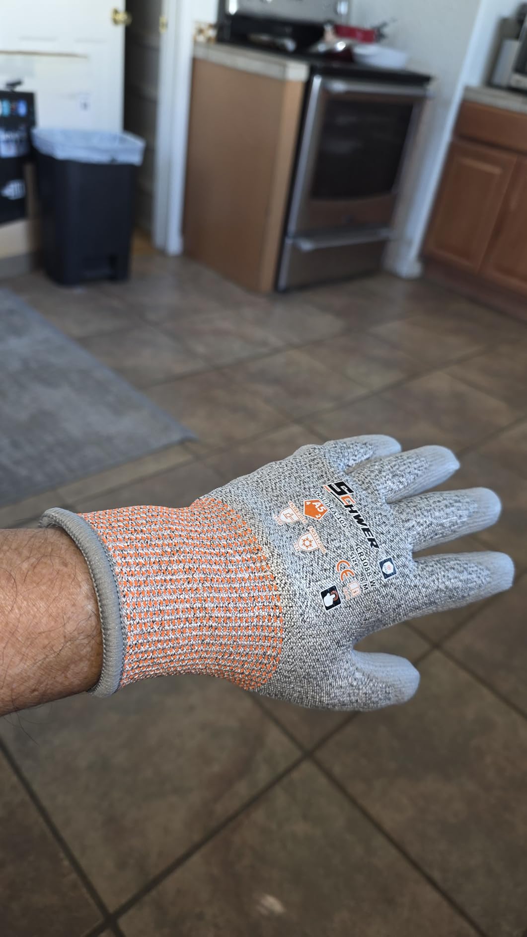 Schwer 12 Pairs A5 Cut Resistant Gloves, Non PFAS & Fiberglass, CR3088, L | Non PFAS Fiberglass, PU Coating, Strong Grip, Abrasion Resistant, for Glass Cutting, Warehouse Handling, Gardening Work customer photo 1