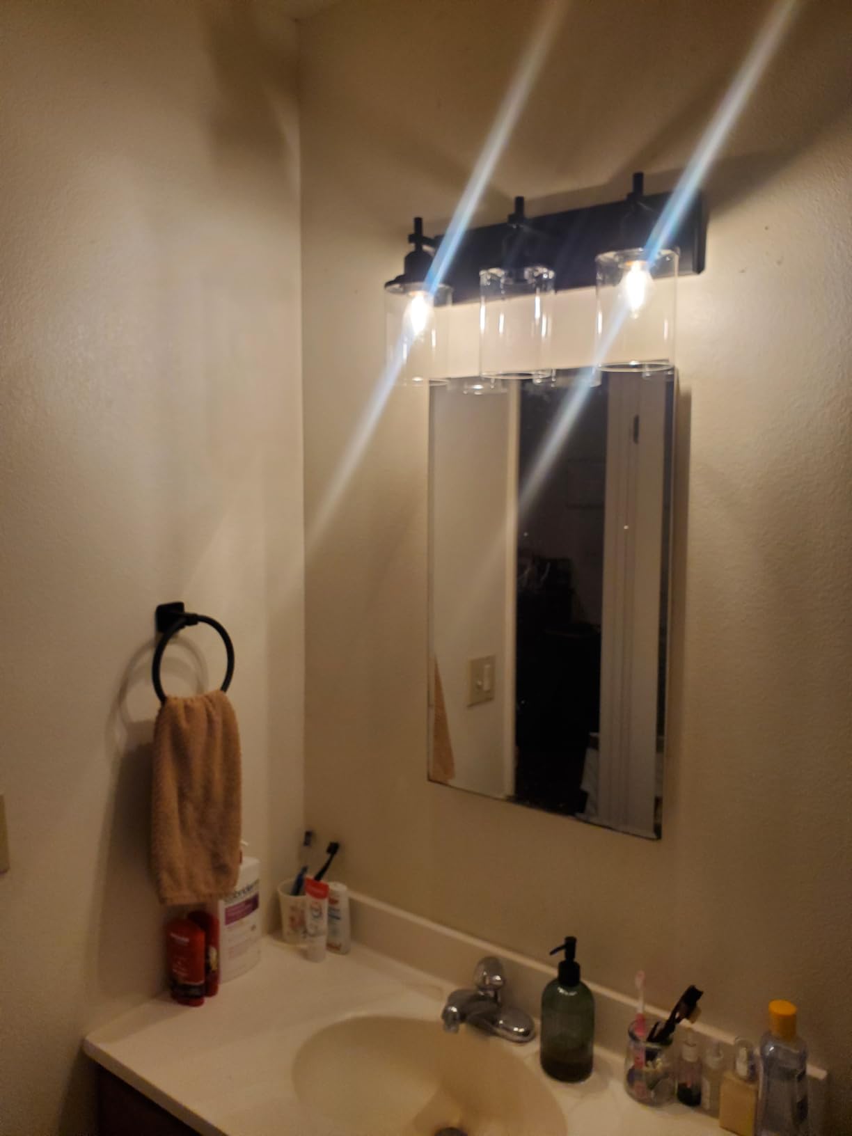 Lanhall 3-Light Black Bathroom Light Fixture Over Mirror Modern Farmhouse Bathroom Vanity Light Vintage Wall Lighting customer photo 1