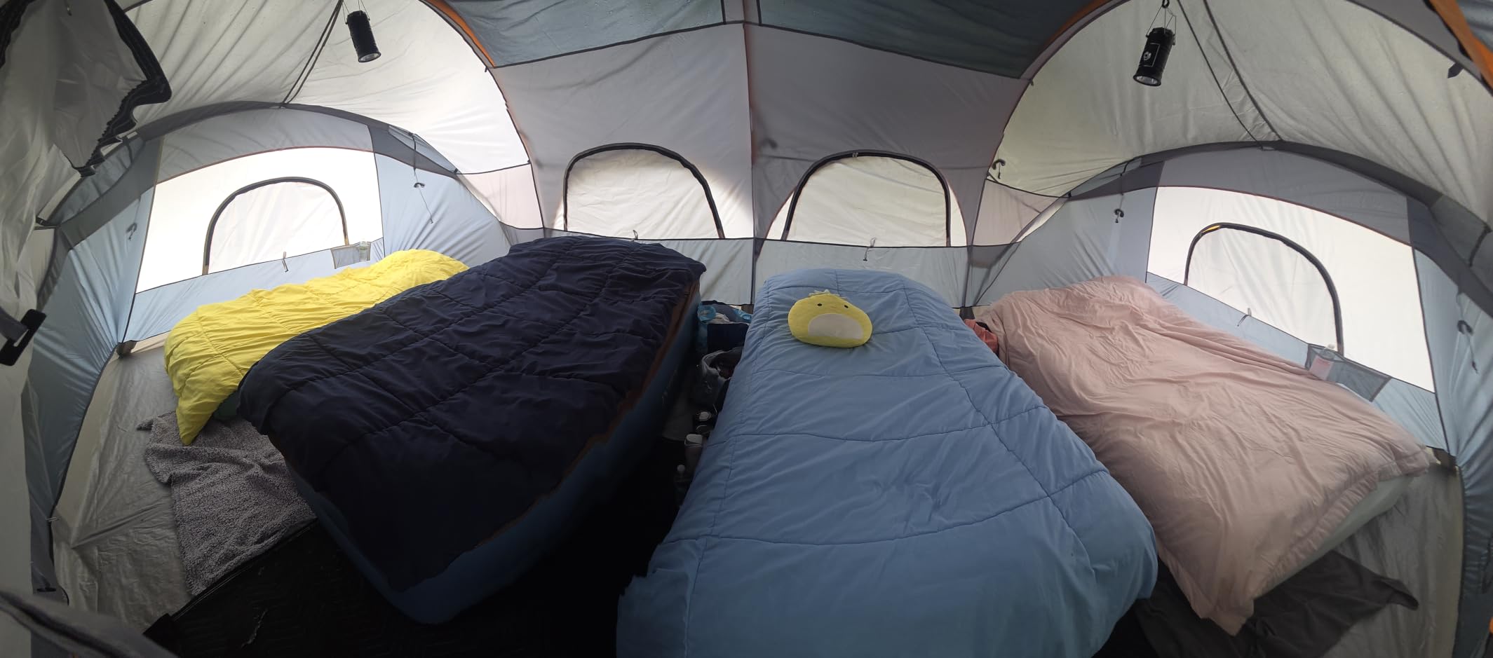 CAMPROS CP Tent 12-Person-Camping-Tents, 3 Room Family Tents, Waterproof Windproof Family Tent with Top Rainfly, 6 Large Mesh Windows, Double Layer, Easy Set Up, Portable with Carry Bag-20' x 9' x 72