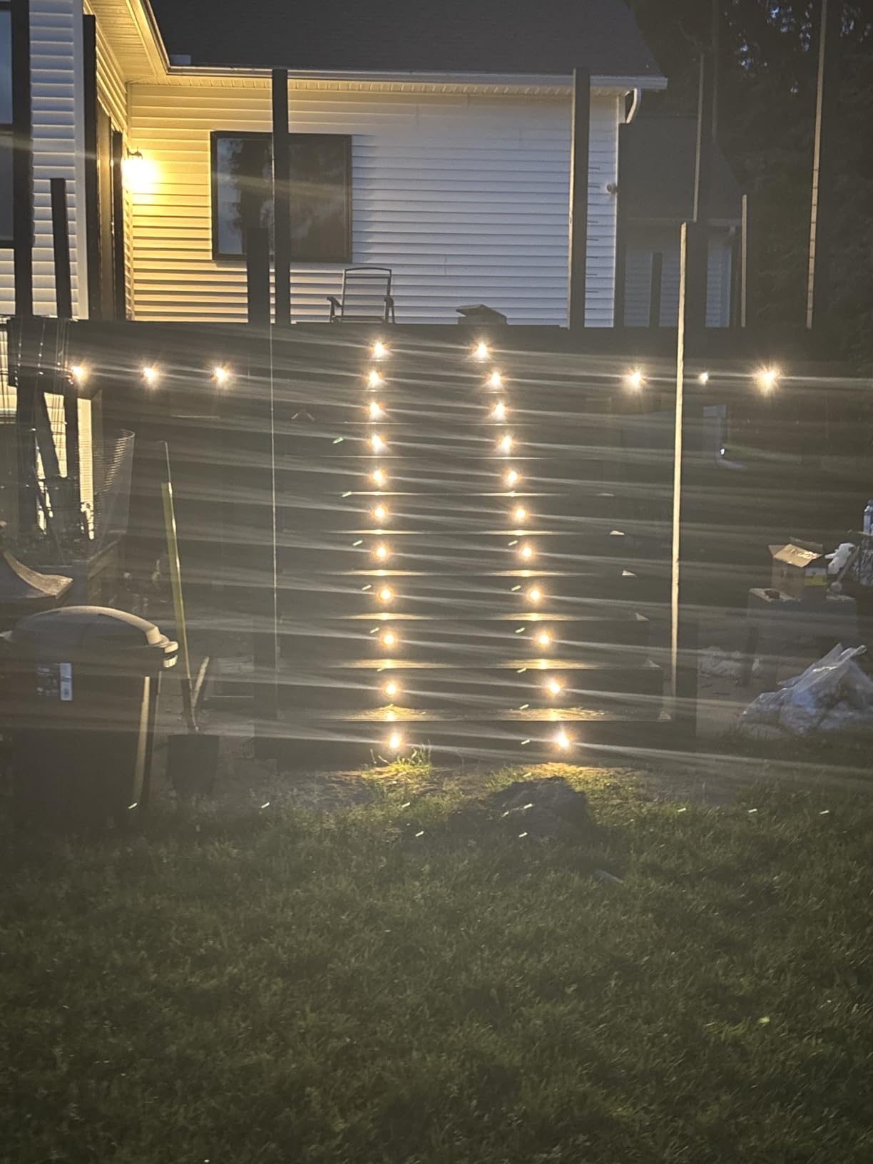 16 Pack LED Recessed Deck Lights with Protecting Shell, IP68 Waterproof Warm White, 0.6W, Outdoor Landscape Lighting, 12V Low Voltage Deck Lights Kit for Garden Yard Step Riser Stair Decoration customer photo 1