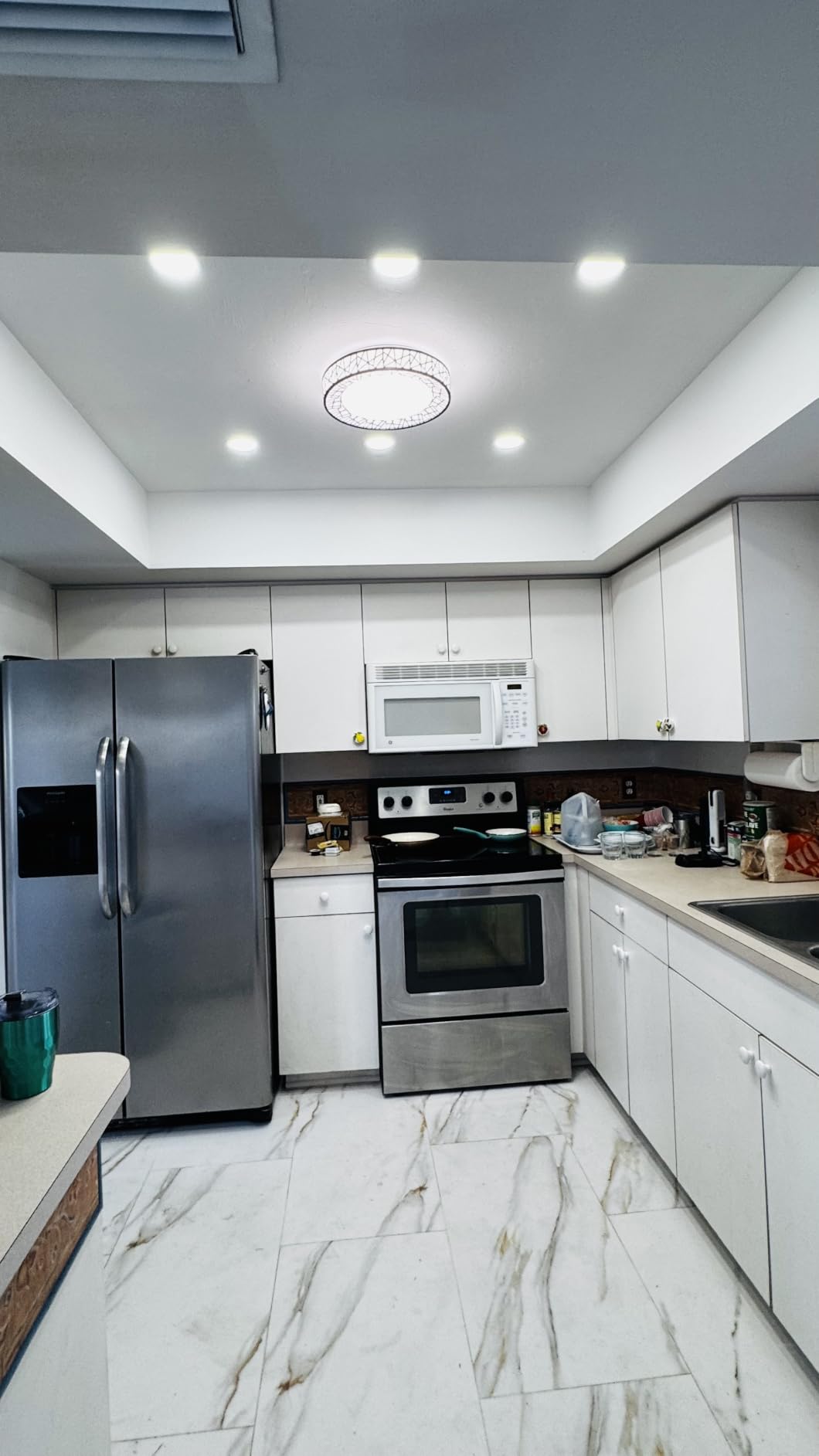 Lightania 14 Inch Flush Mount Ceiling Light, Modern Brushed Nickel LED Ceiling Light Fixture, 24W 2400LM 2700-6500K Adjustable, Dimmable Ceiling Lights for Bedroom, Kitchen, Hallway, Bathroom, ETL customer photo 1