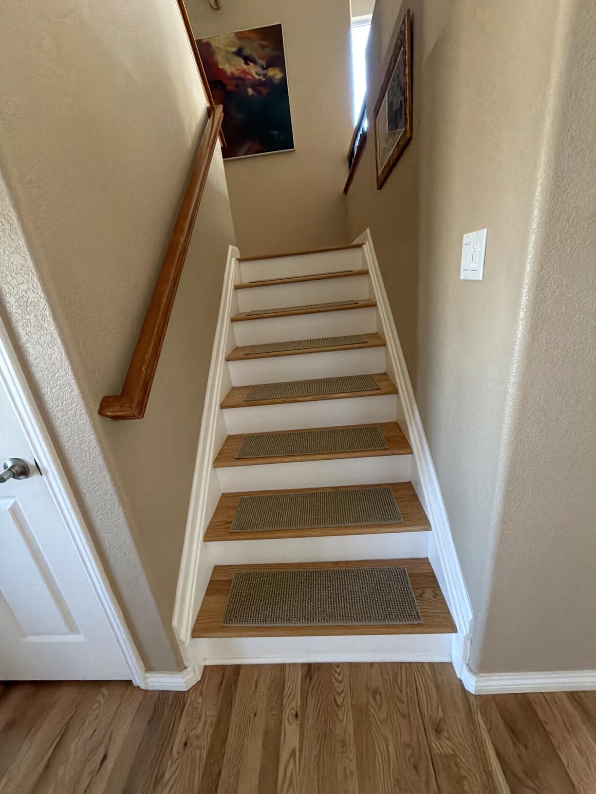 BEQHAUSE Stair Treads Non Slip for Wooden Steps 28x9in, 15pcs, Taupe | Carpet Stair Treads Indoor, Machine Washable Stair Runners for Kids Elders and Pets, Carpet for Stair Rugs Mat, TPE Backing customer photo 1