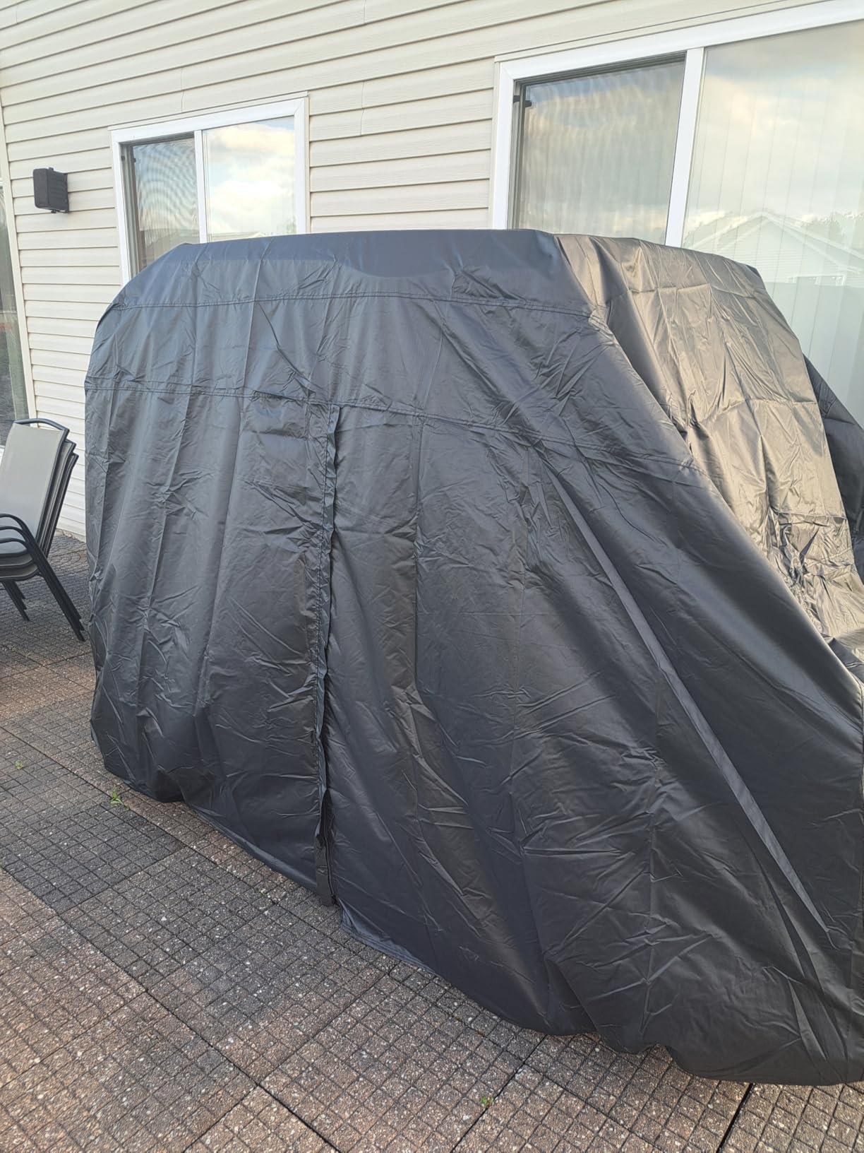 Golf Cart Cover 4 Passenger Heavy Duty, 420D Waterproof Golf Cart Accessories Extended Roof Compatible with EZ GO Club Car Yamaha Golf Carts, Outdoor Dustproof 4 Seat Club Car Cover customer photo 1