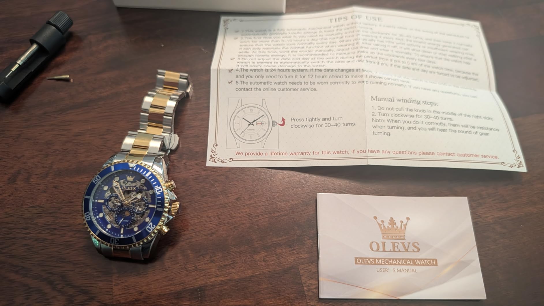 Men Automatic Watch Diamond Skeleton Mechanical Luxury Self Winding Moon Phase Calendar Waterproof Wrist Watch for Men customer photo 1