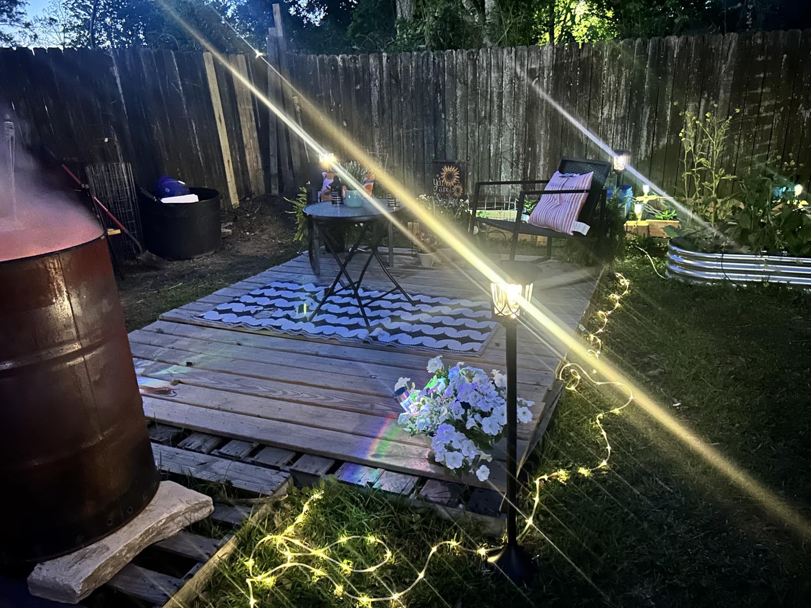 ILANCK Solar Lamp Post Lights 2 Pack, 40 in Warm White Outdoor | Solar Pole Lights for Patio, Backyard, Garden and Pathway with Dusk-to-Dawn Outdoor Lighting customer photo 1