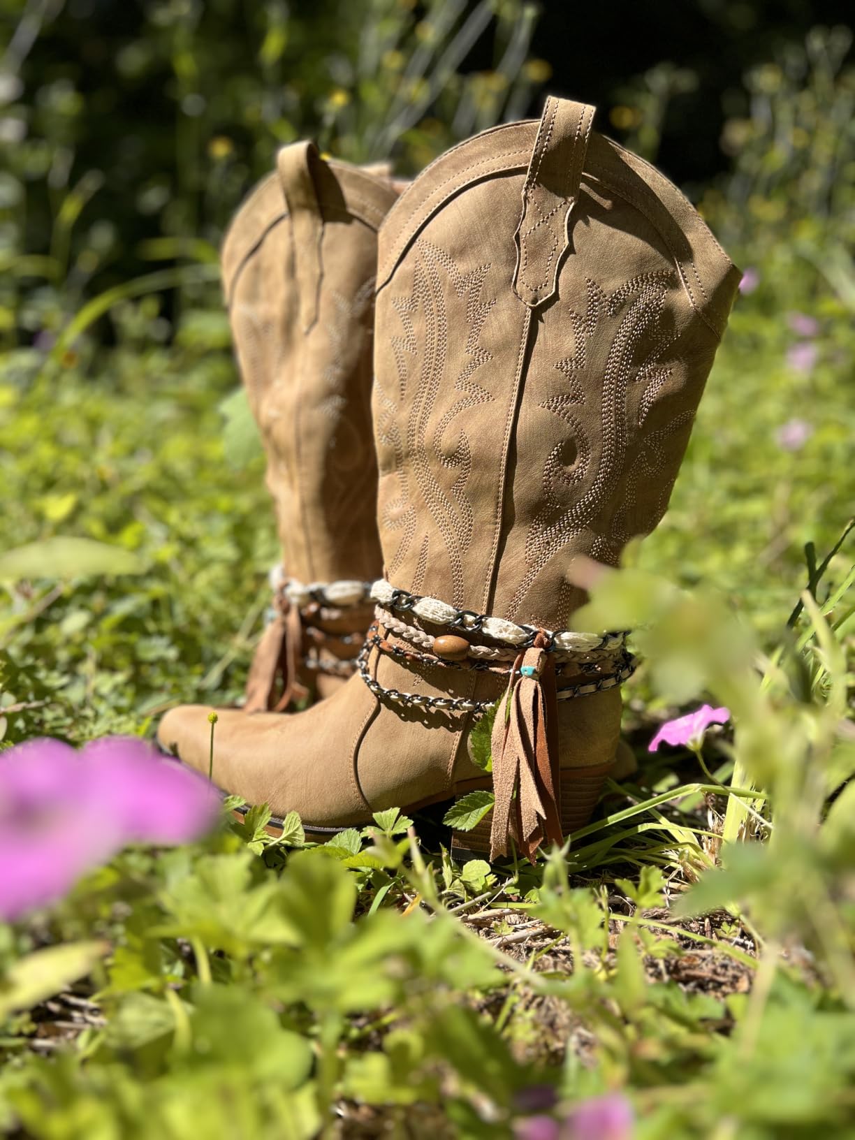 Cowboy Boots For Women Western Cowgirl Boots with Chunky Heel Mid Calf Snip Toe Ideal for low insteps customer photo 1