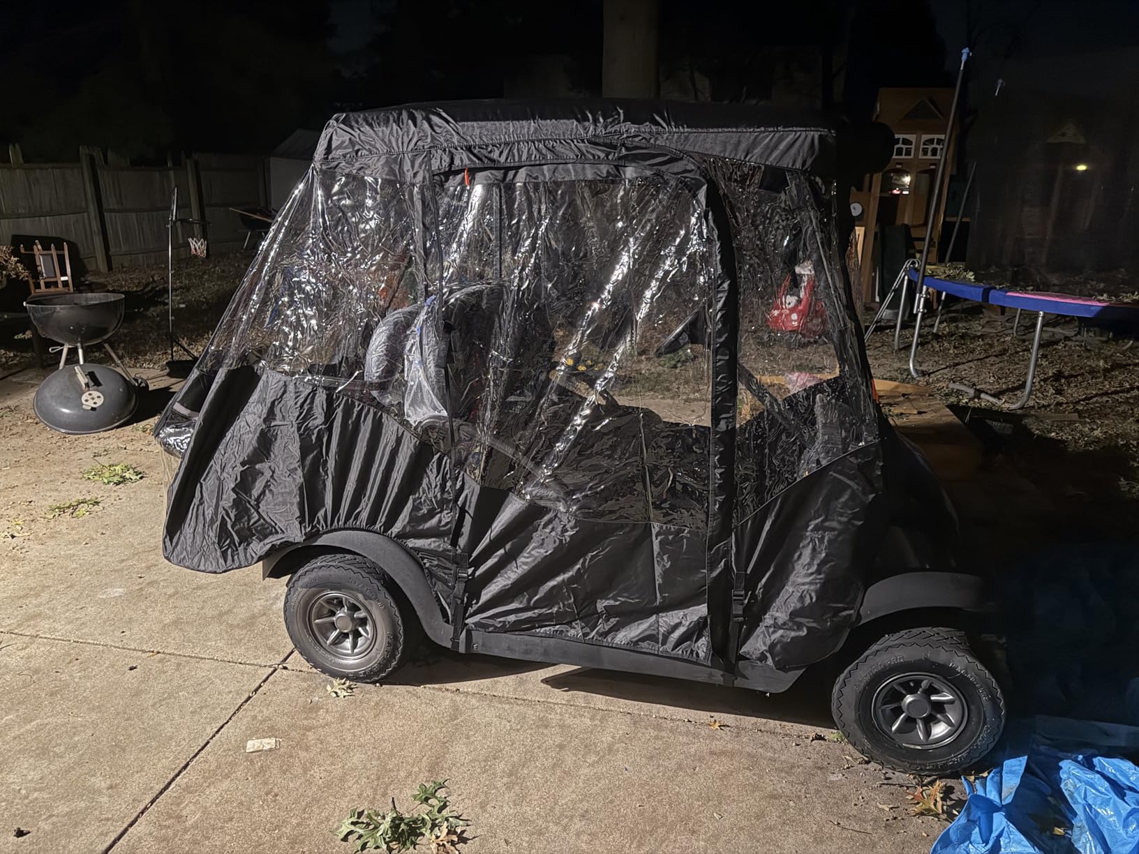 Club Car Precedent Enclosure, Golf Cart Enclosure Suitable for 4 Passengers Club Car Precedent Model, 600D Waterproof Heavy Duty Rain Cover with 4-Sided Clear PVC Windows & Zippered Doors customer photo 1
