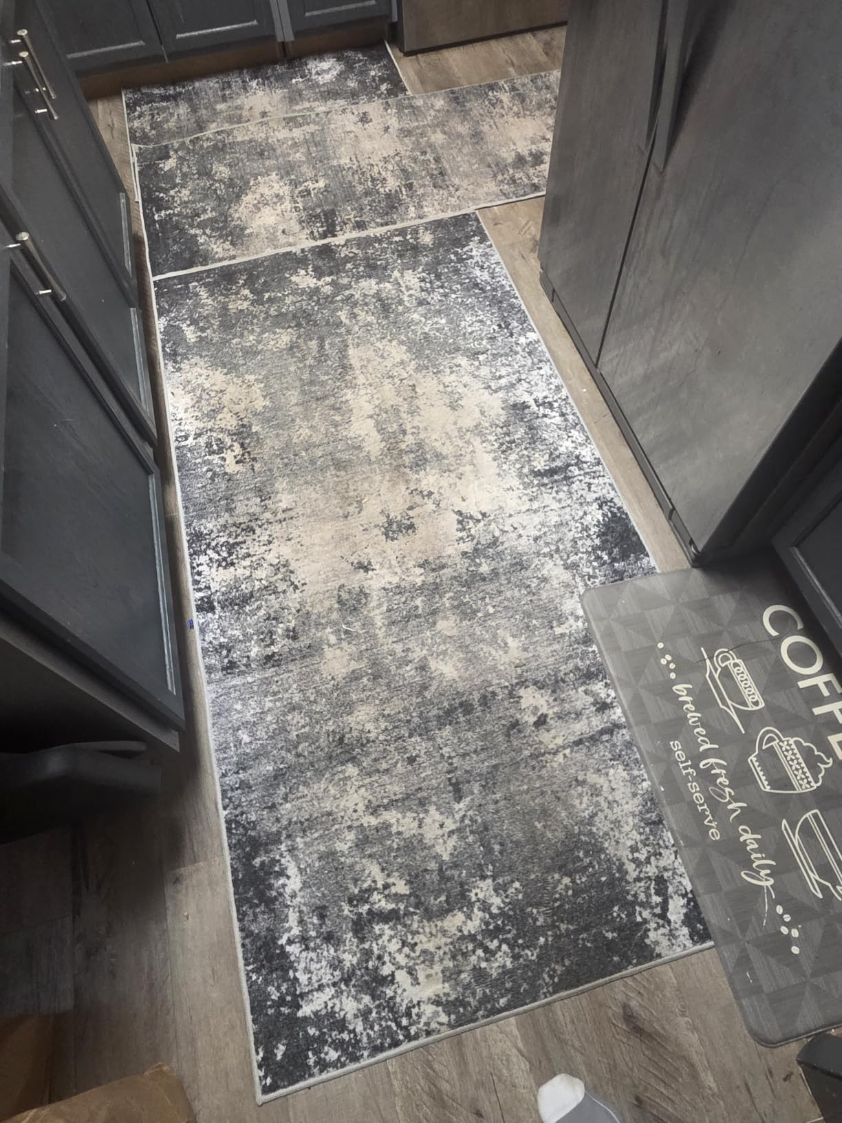 3x10 ft Long Hallway Runner Rug - Non-Slip Washable Kitchen Floor Rug with Rubber Backing, Modern Low Pile Thin Wide Carpet Runners for Bedroom, Entryway Indoor (Brown Beige, 3x10) customer photo 1