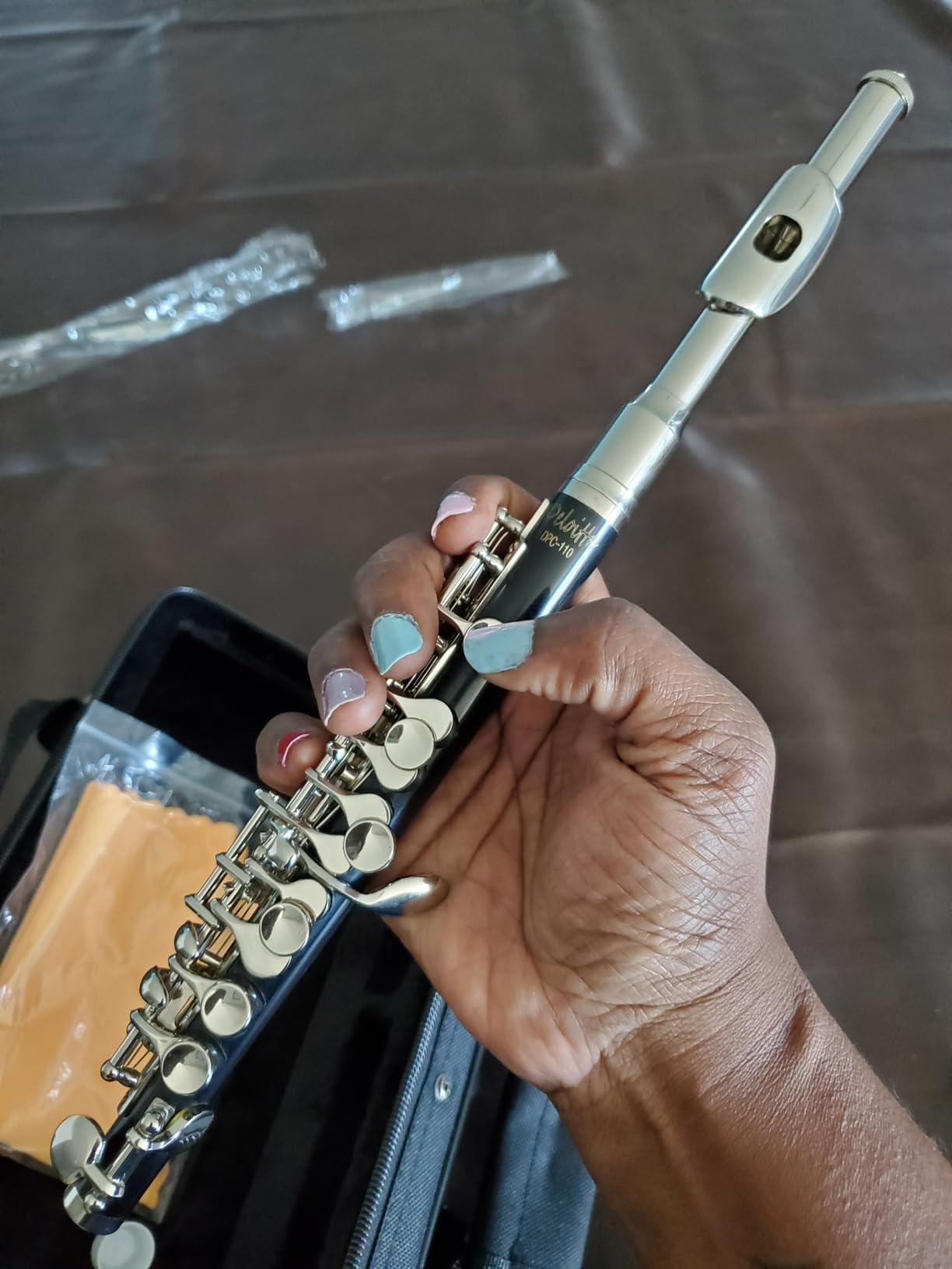 Synthetic Ebony Piccolo C Key, Silver Plated, Dual Head, DPC-50, Professional Piccolo Instrument with Cleaning Kit, Carrying Case customer photo 2