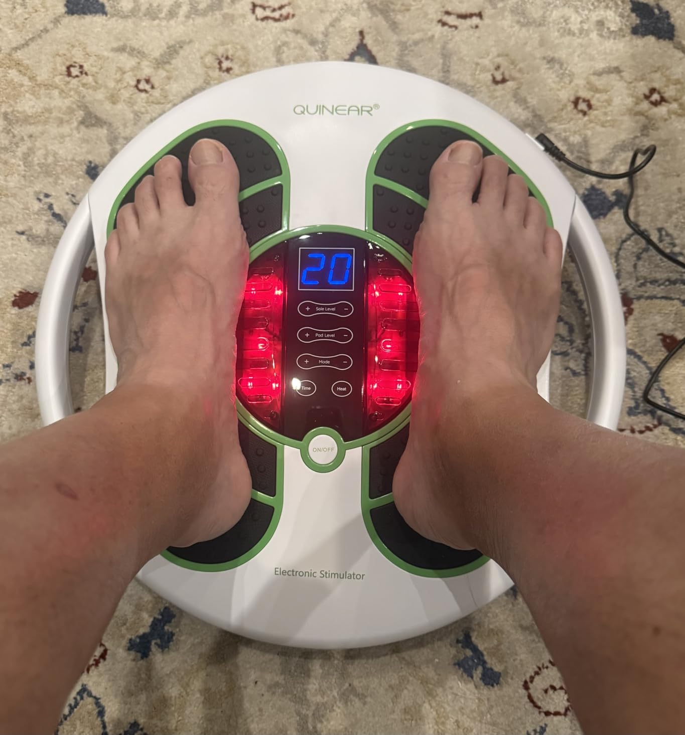 QUINEAR Foot Massager with TENS & EMS for Neuropathy, Foot Stimulator for Pain Relief and Circulation, Nerve Muscle Massager with Remote Control, Relieve Swelling and RLS customer photo 2